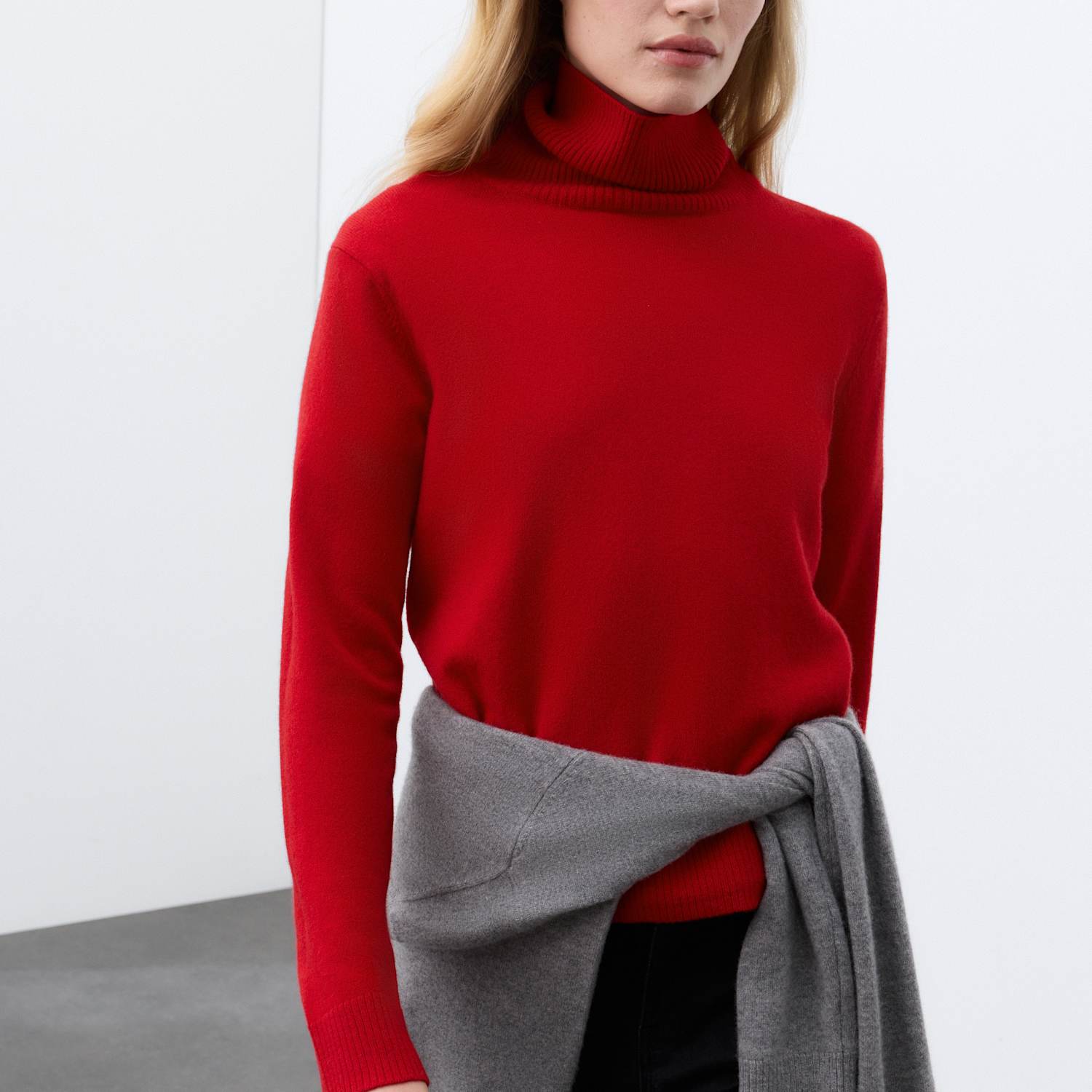 Autograph Women's Pure Cashmere Roll Neck Jumper - Large - Ruby Red