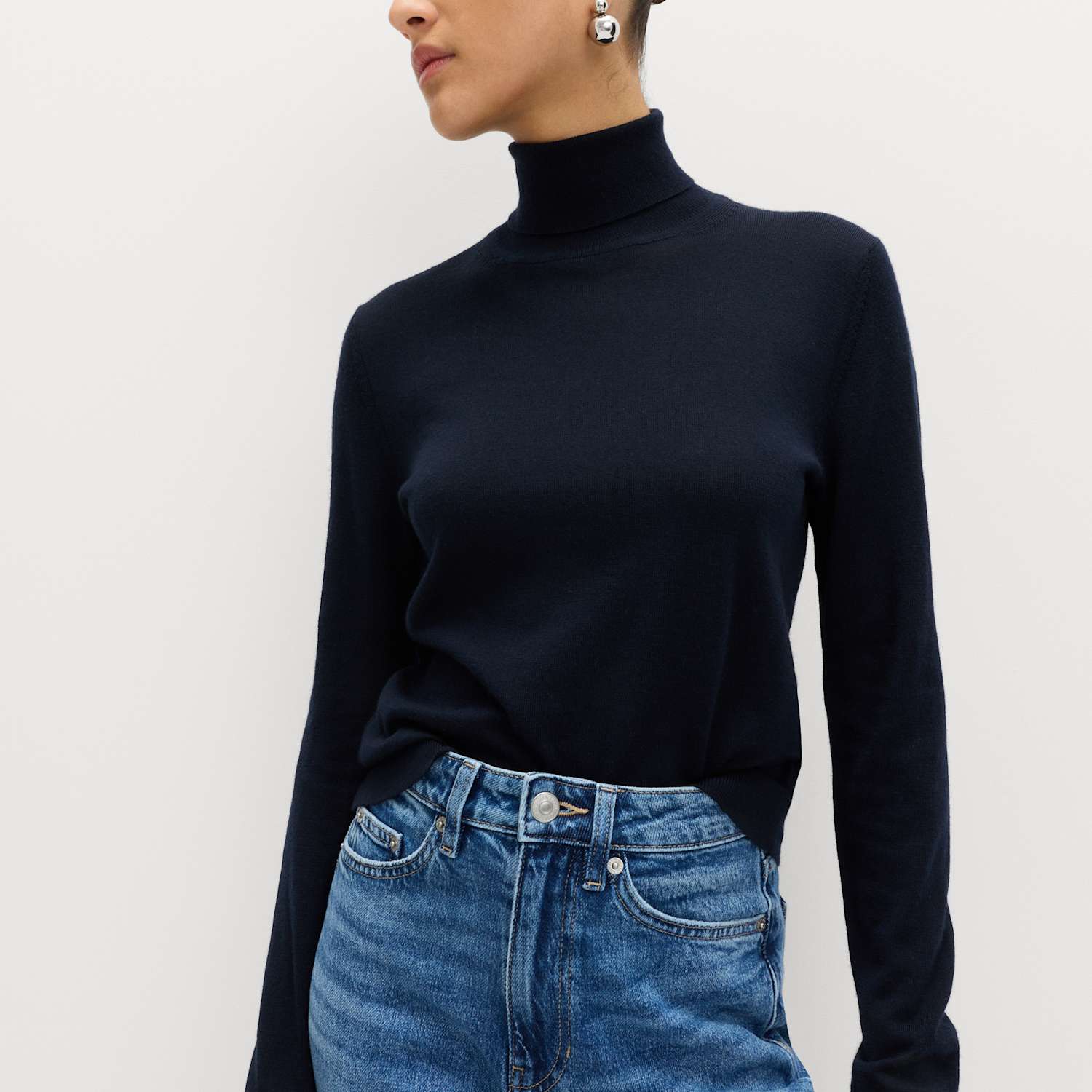 M&S Women's Pure Merino Wool Roll Neck Jumper - 20 - Midnight Navy