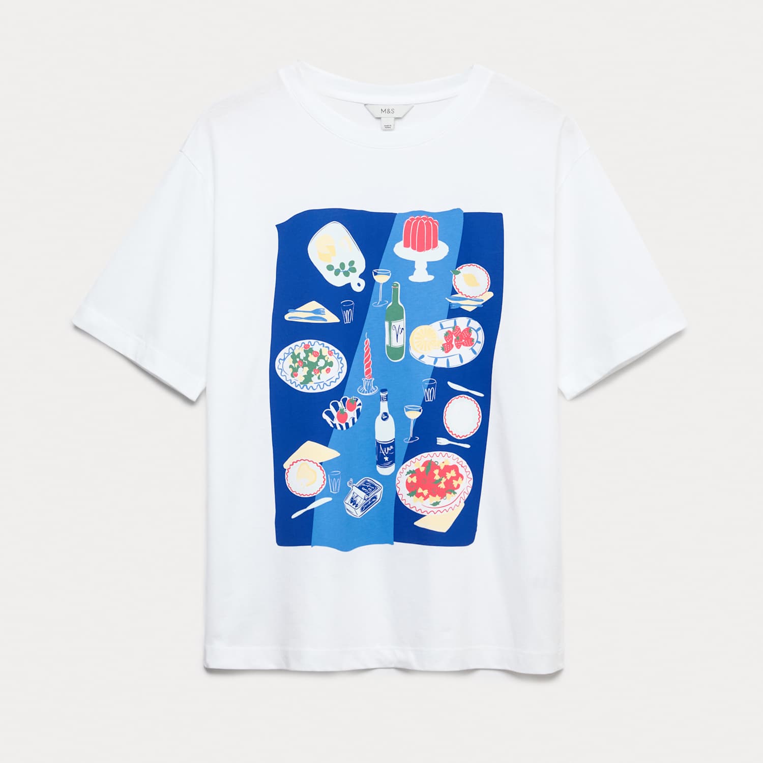M&S Women's Pure Cotton Slogan Oversized T-Shirt - 20 - Multi