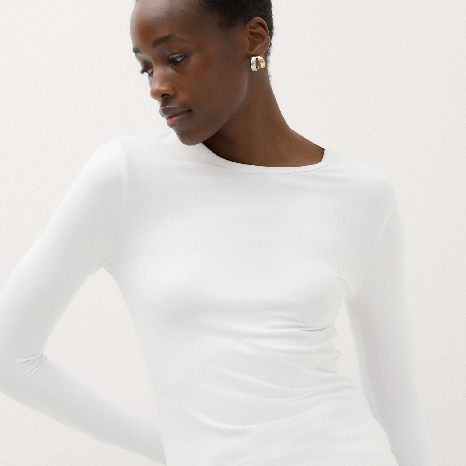 M&S Women's Soft Touch Top - Small - Soft White