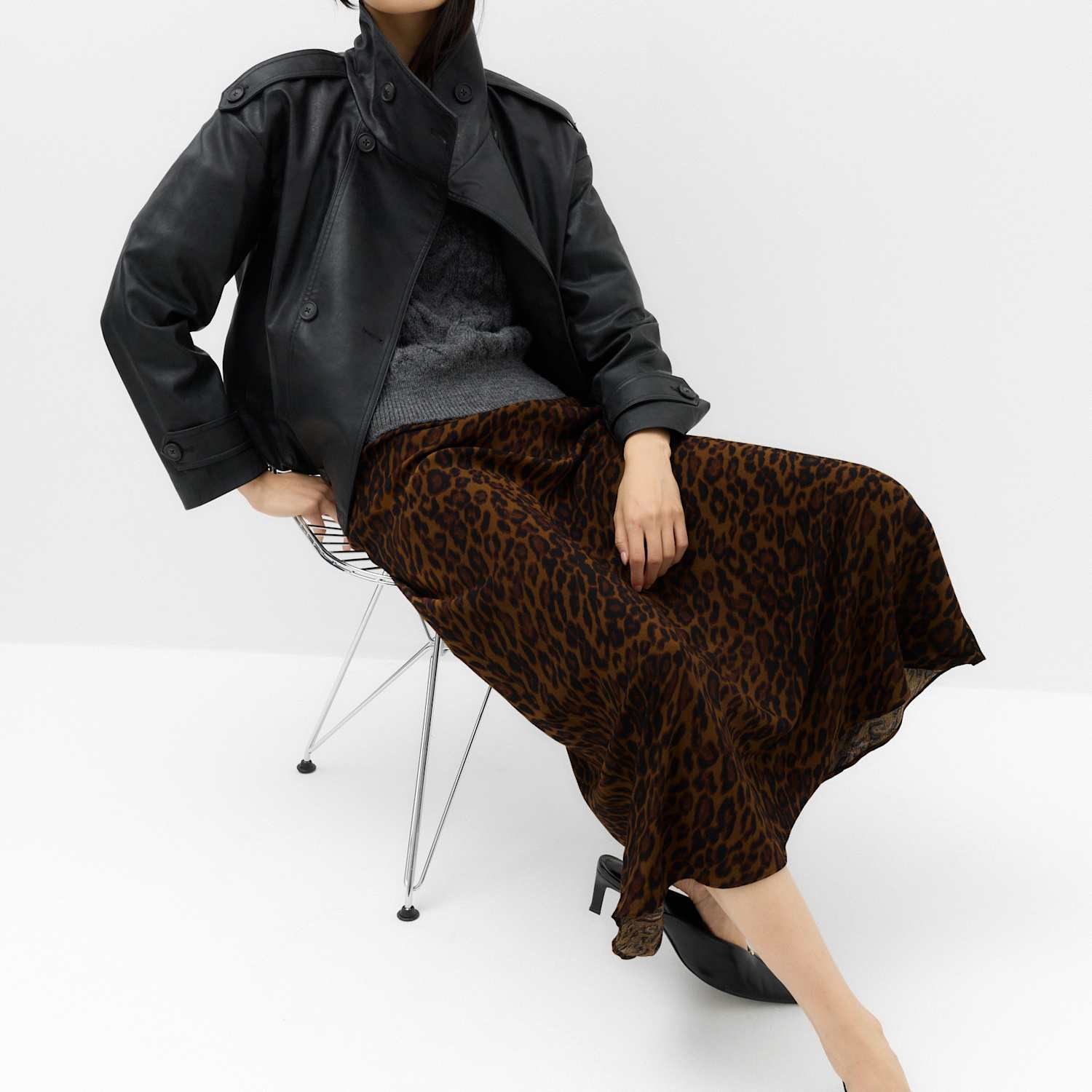M&S Women's Leopard Print Elasticated Waist Maxi Slip Skirt - 18 - Brown Mix