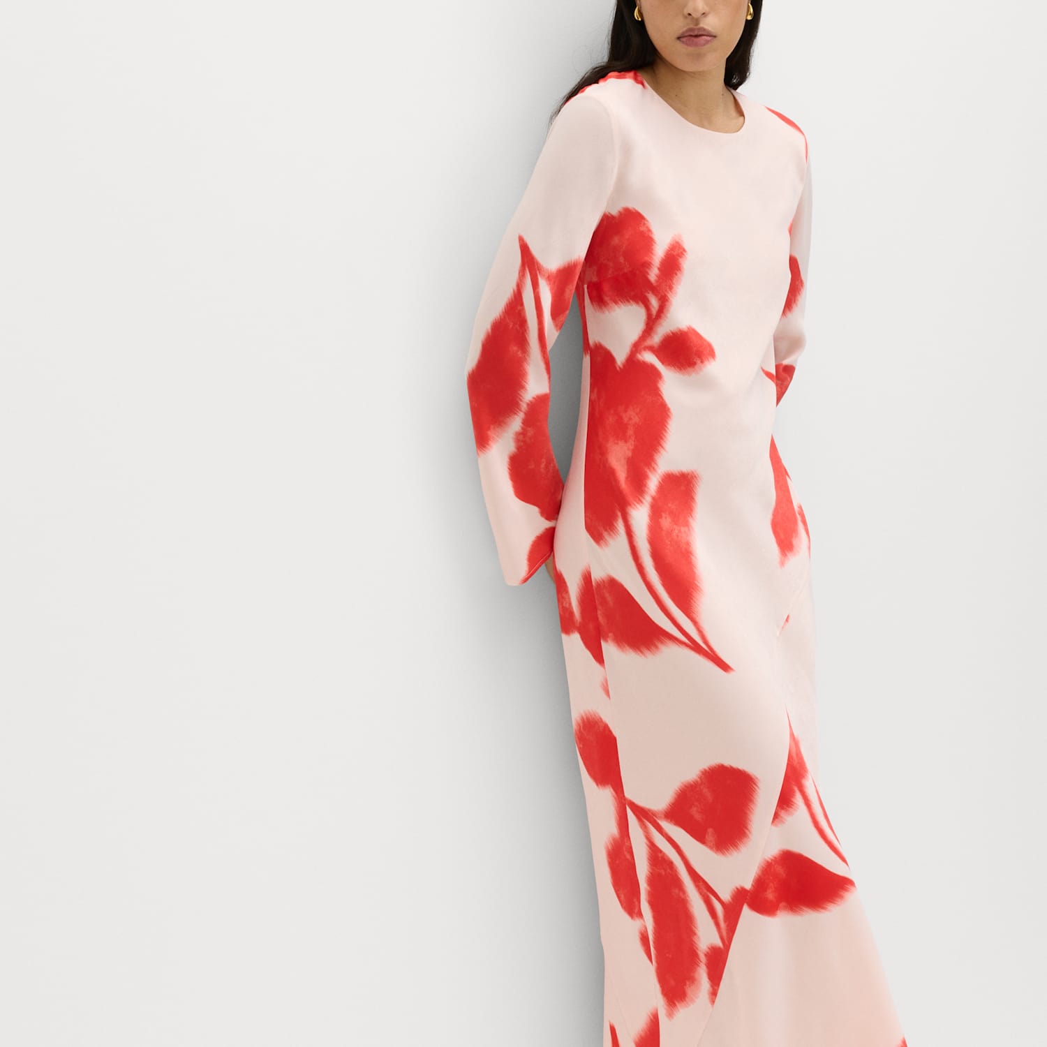 M&S Women's Printed Midaxi Column Dress - 6 - Pink Mix