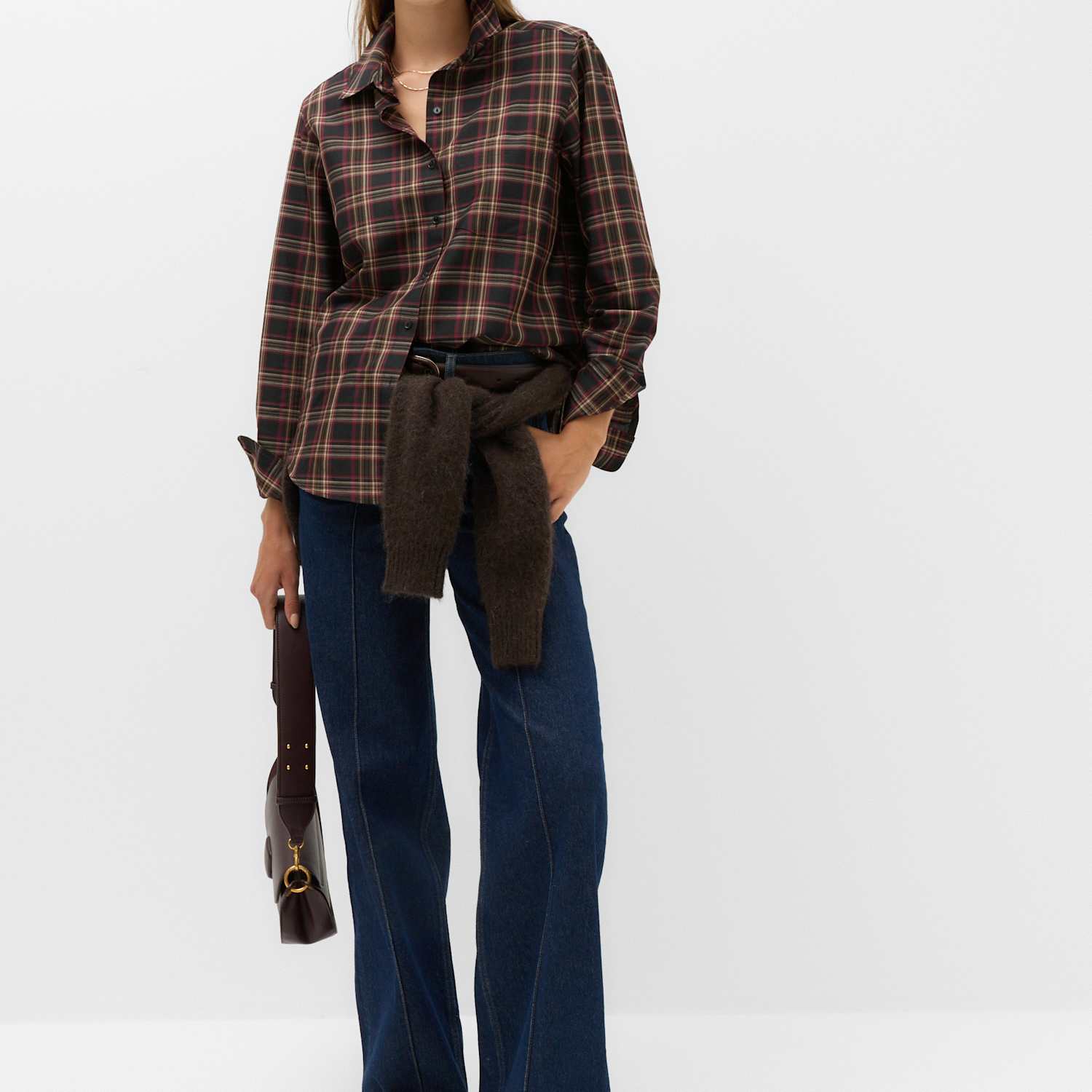 M&S Women's Checked Shirt - 10 - Black Mix