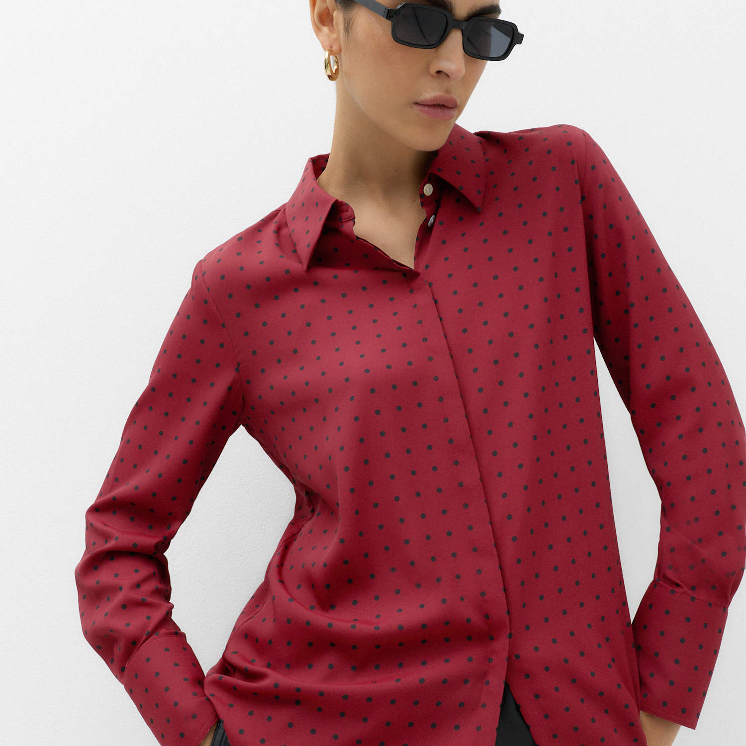 M&S Women's Printed Collared Shirt - 12 - Red Mix