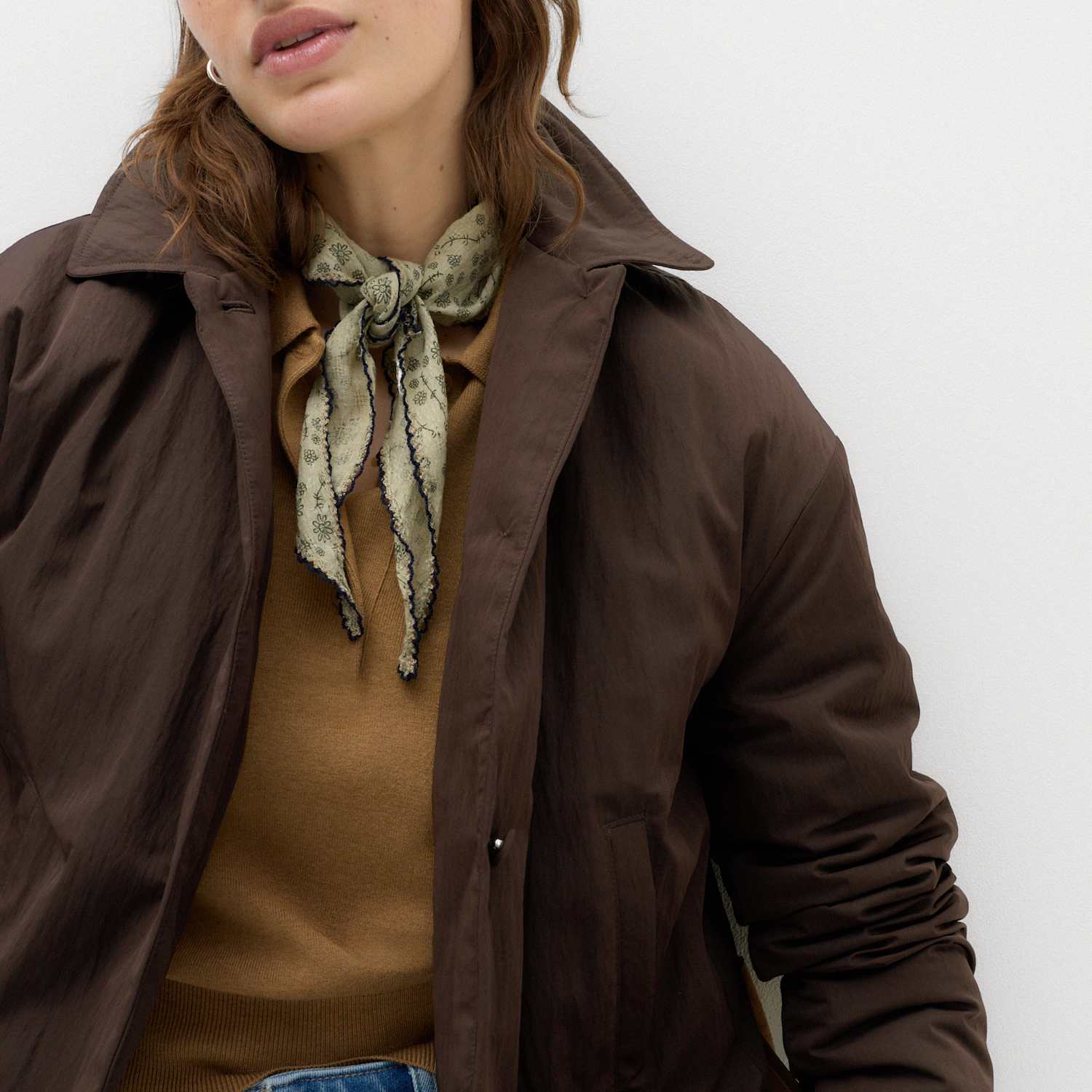 M&S Women's Padded Collared Short Jacket - 14 - Bitter Chocolate