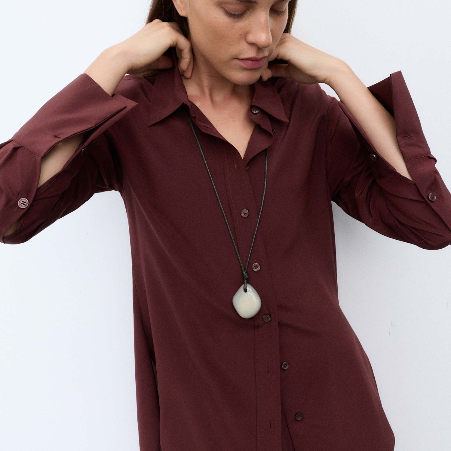Autograph Women's Pure Silk Shirt - 8 - Mahogany