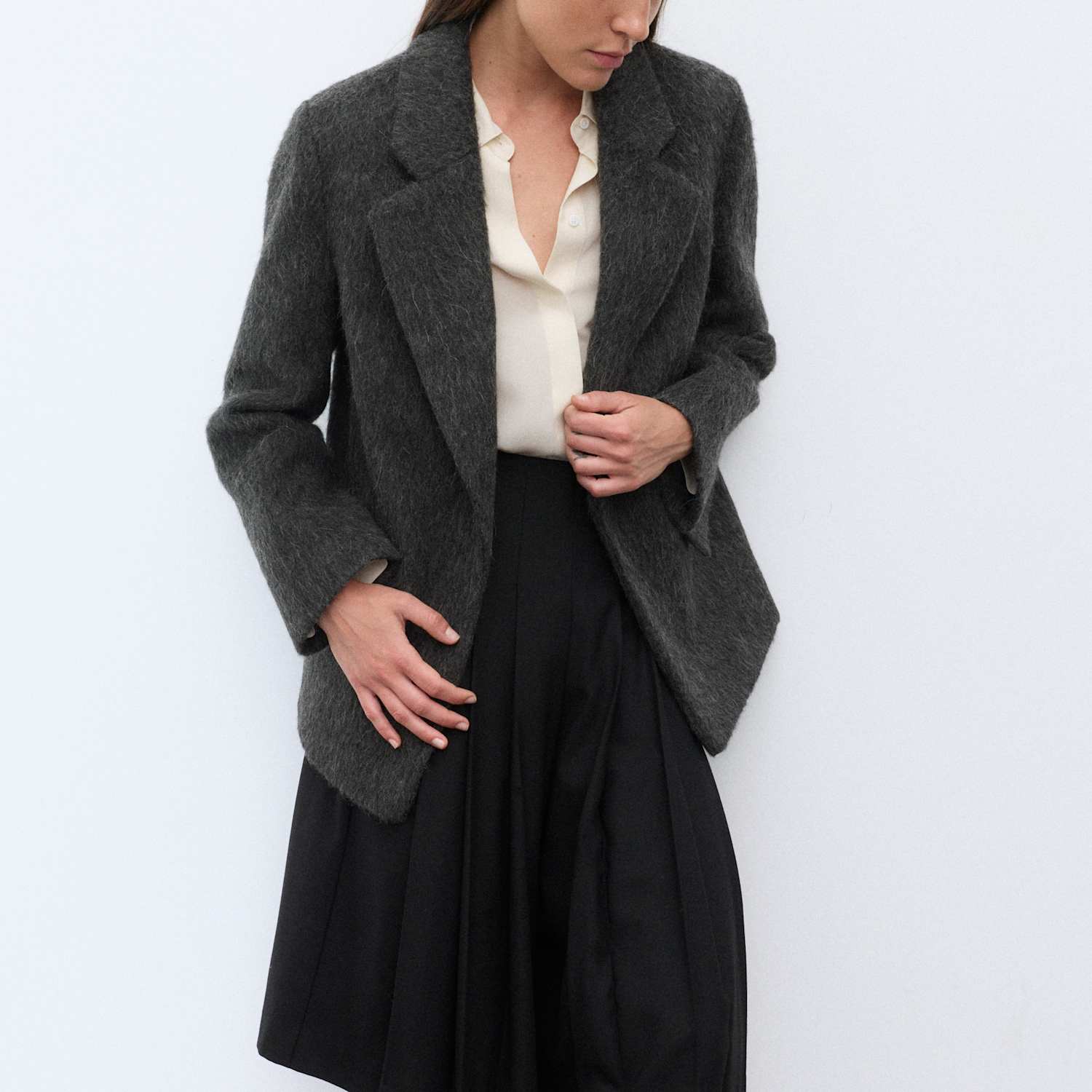 Autograph Women's Wool Rich Brushed Tailored Jacket - Large - Dark Grey