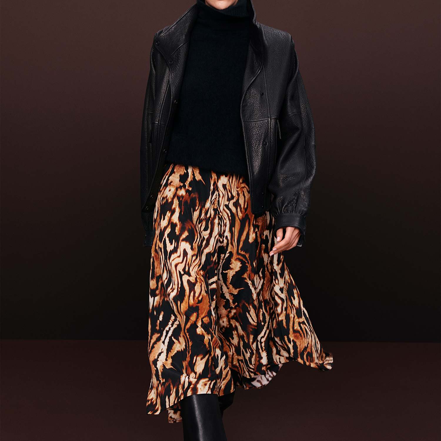 Autograph Women's Animal Print Asymmetric Midi Skirt with Silk - 20 - Multi