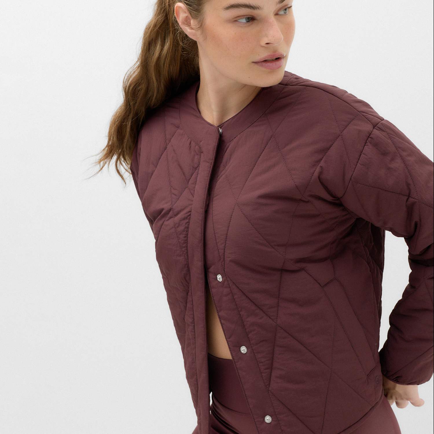 Goodmove Women's Stormwear Quilted Collarless Jacket - 14 - Mulberry