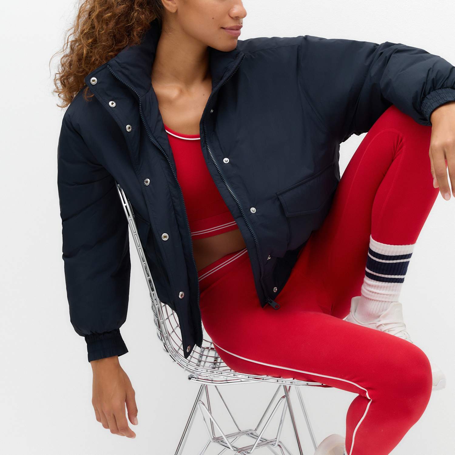 Goodmove Women's Stormwear Padded Funnel Neck Bomber Jacket - Medium - Dark Navy
