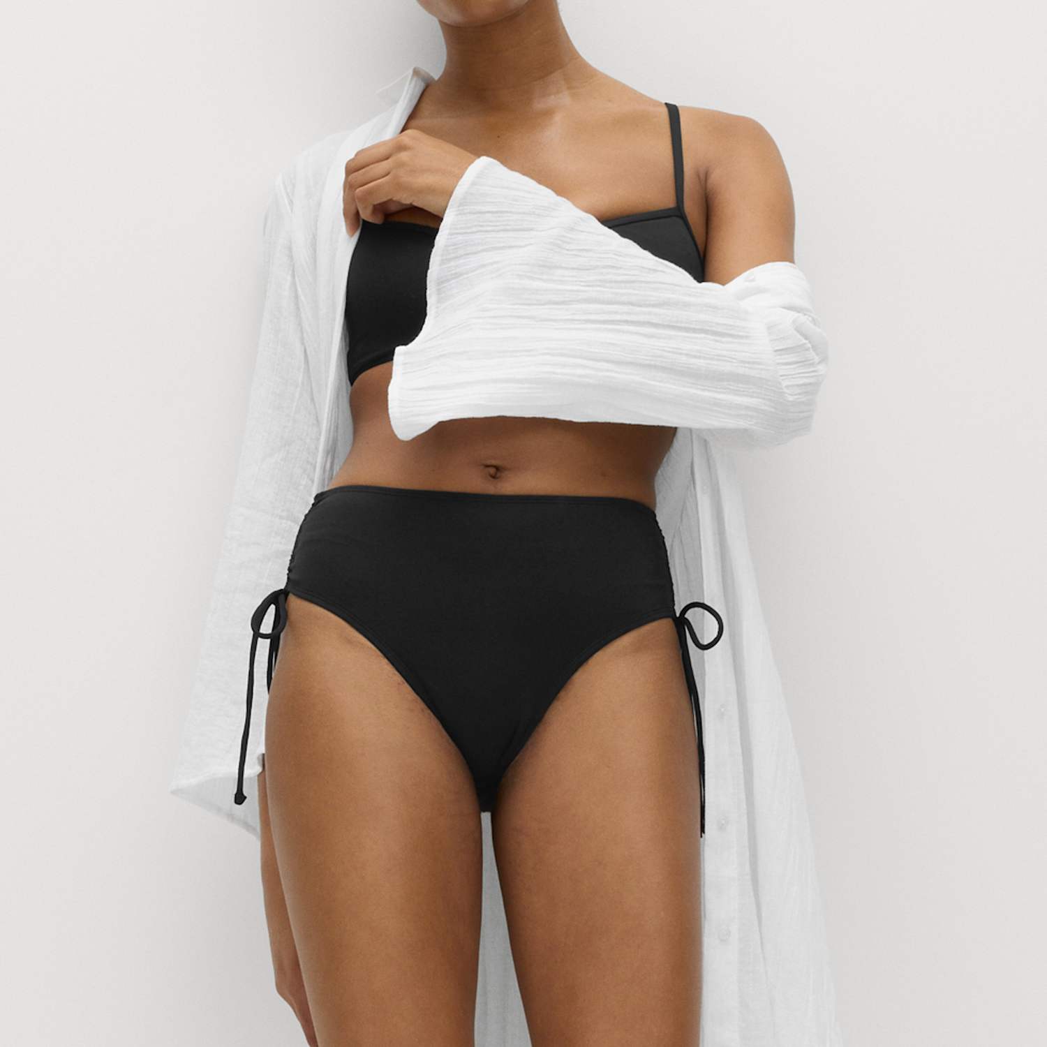 M&S Women's Tummy Control High Waisted Bikini Bottoms - 10 - Black