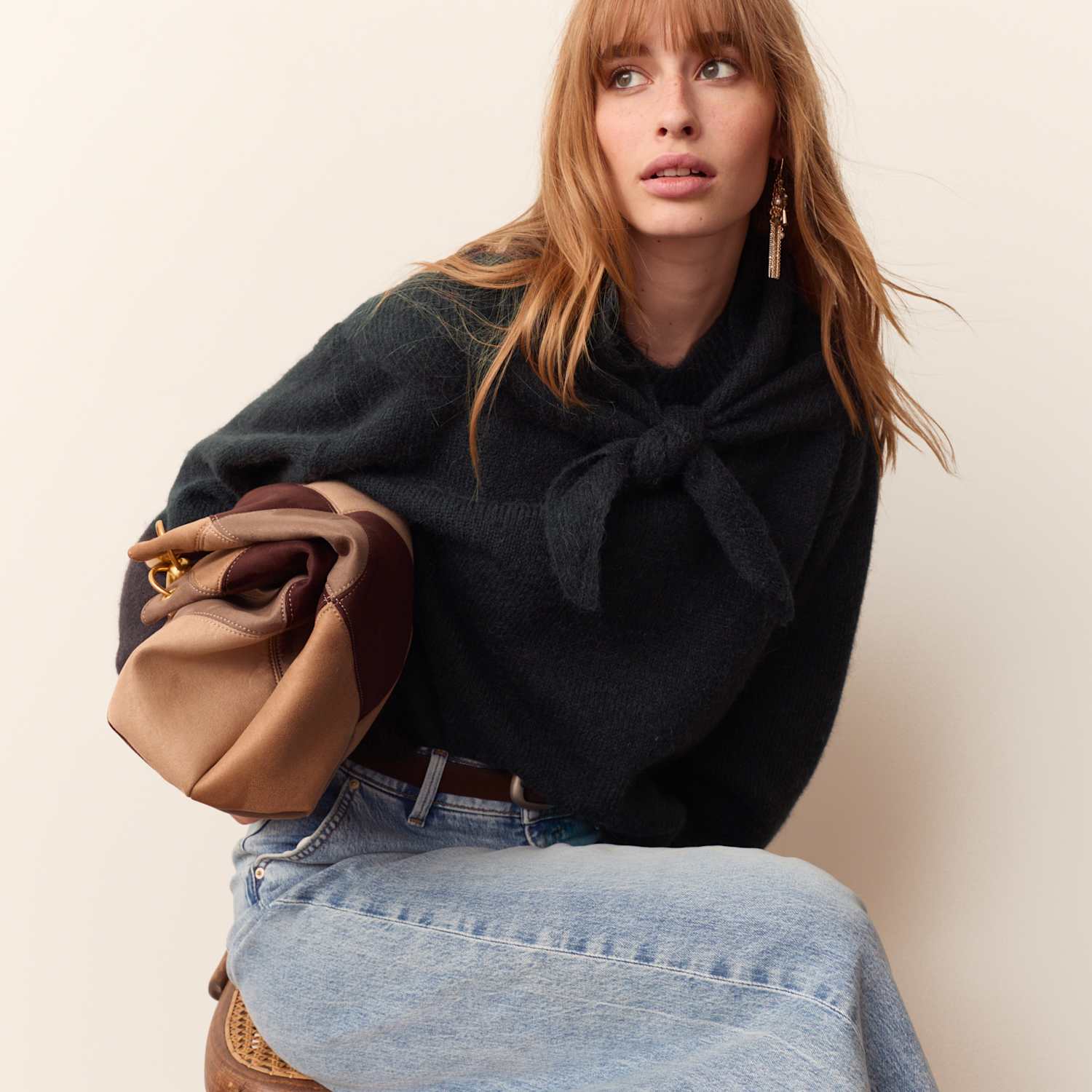 Per Una Women's Detachable Scarf Neck Jumper - Small - Carbon