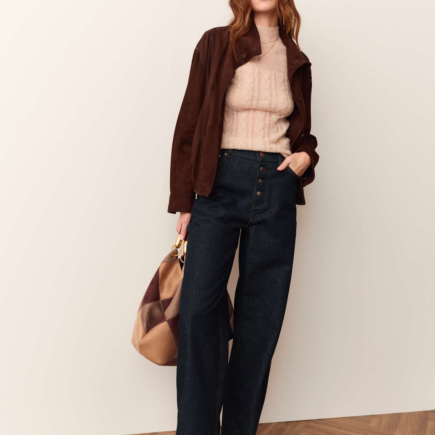 Per Una Women's Cotton Rich Pleated High Waisted Barrel Jeans - 18 - Dark Indigo