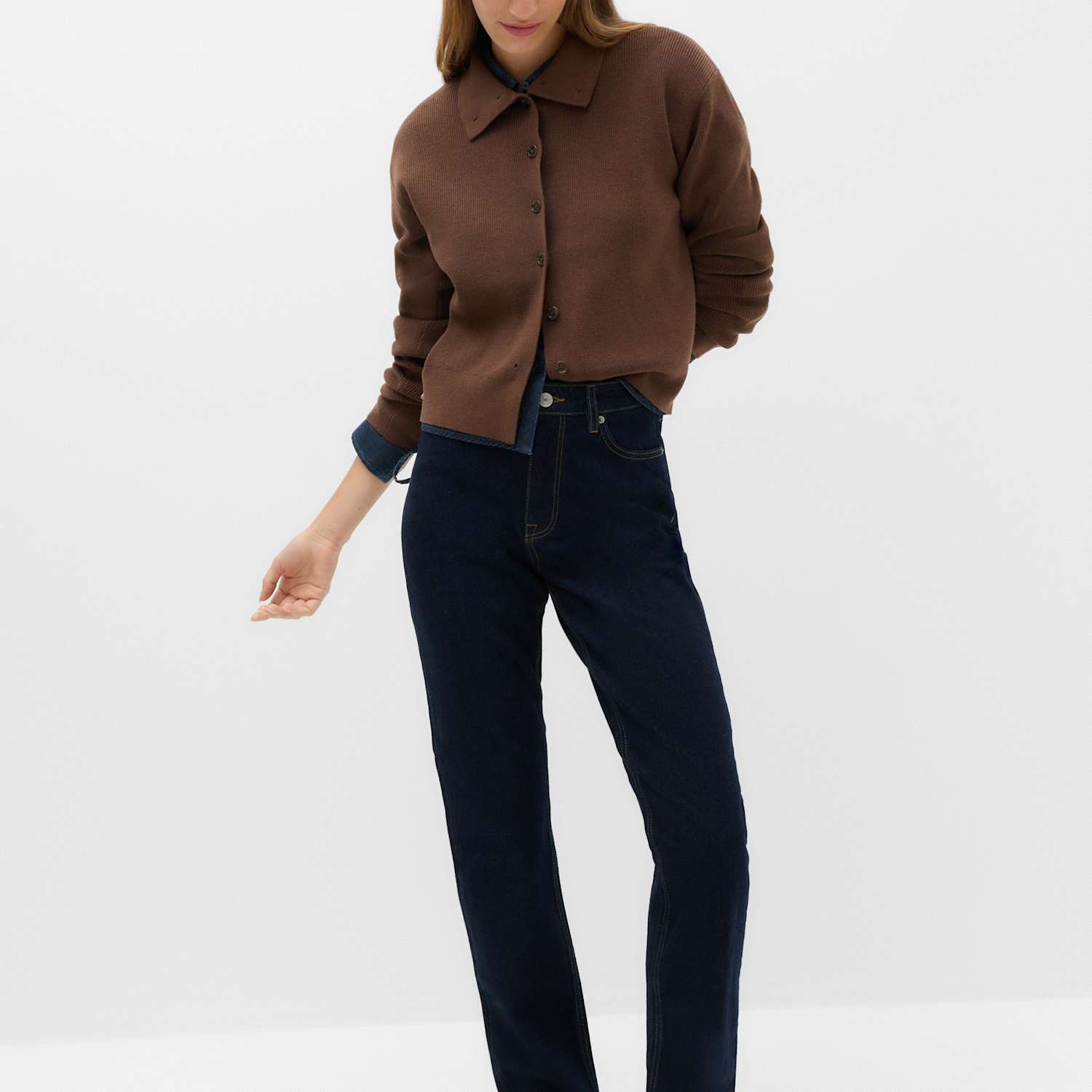 M&S Women's Mid Rise Straight Leg Jeans - 18 - Indigo Mix