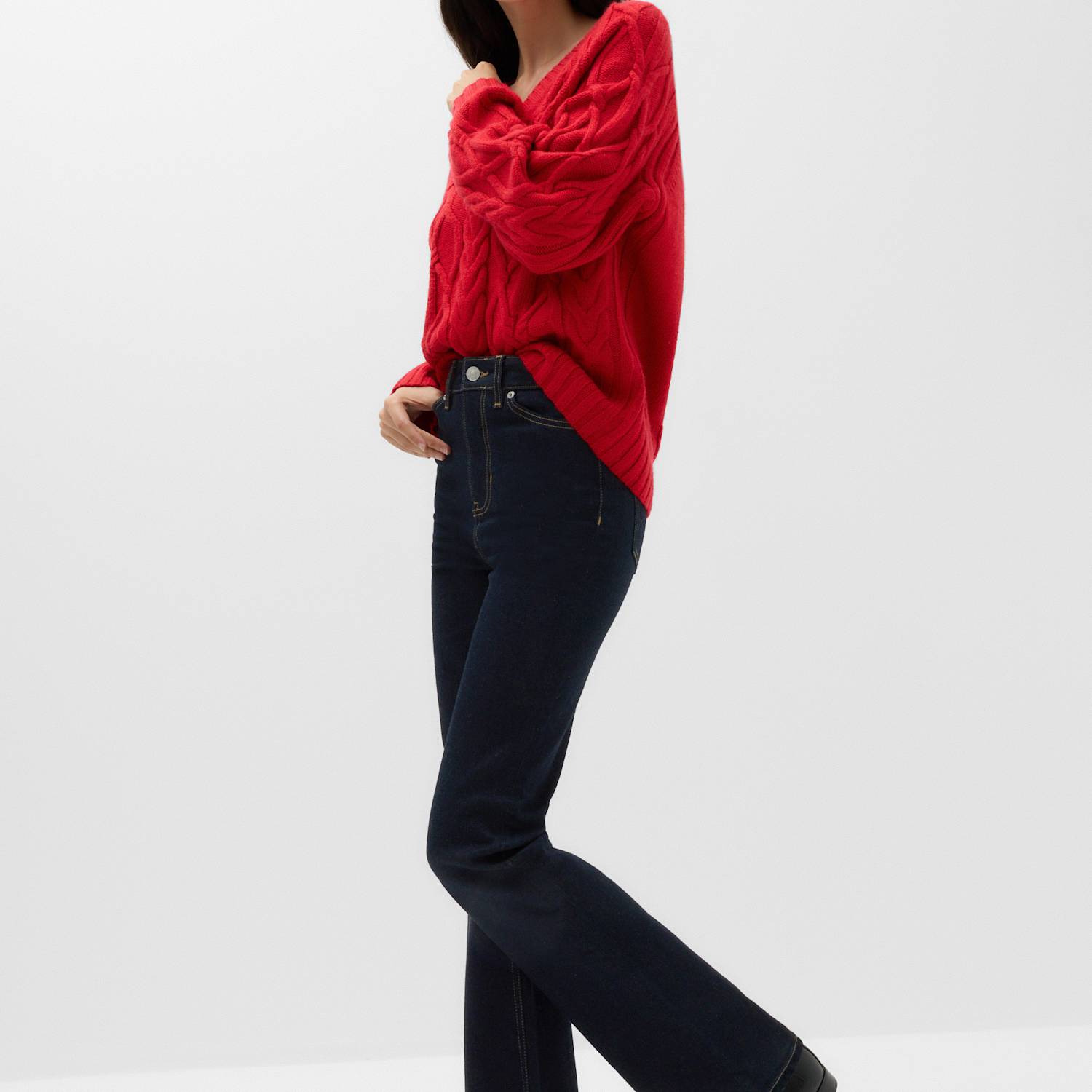 M&S Women's Eva High Rise Bootcut Jeans - 16 - Indigo Mix