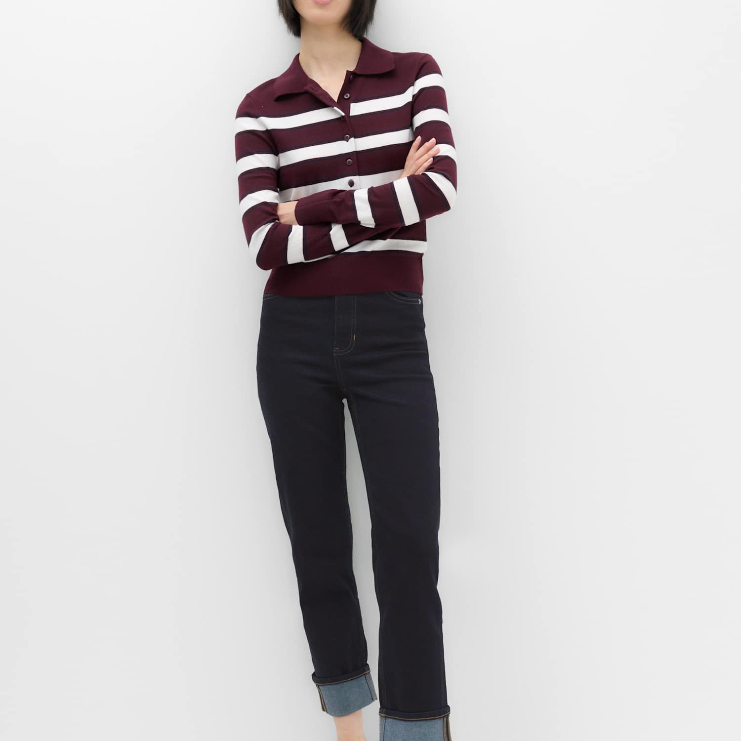 M&S Women's Harper Mid-Rise Cigarette Cropped Jeans - 14 - Indigo Mix