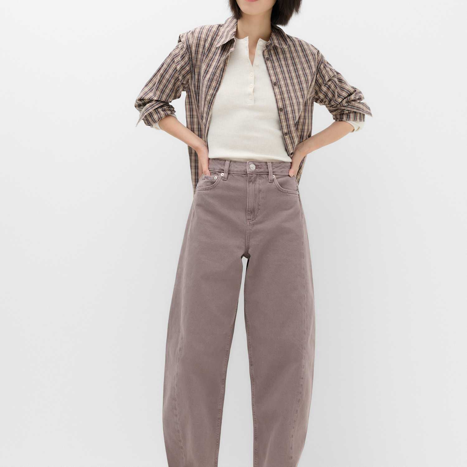 M&S Women's Mid Rise Barrel Jeans - 20 - Light Heather