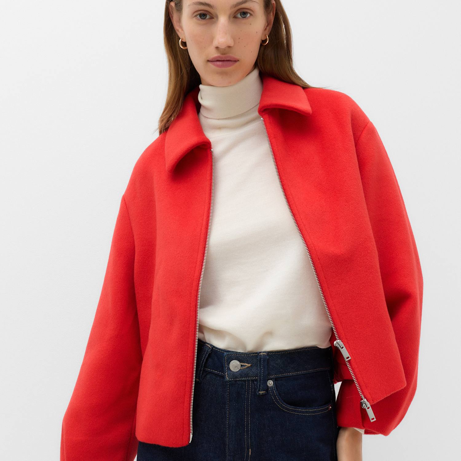 M&S Women's Short Bomber Jacket - 8 - Red