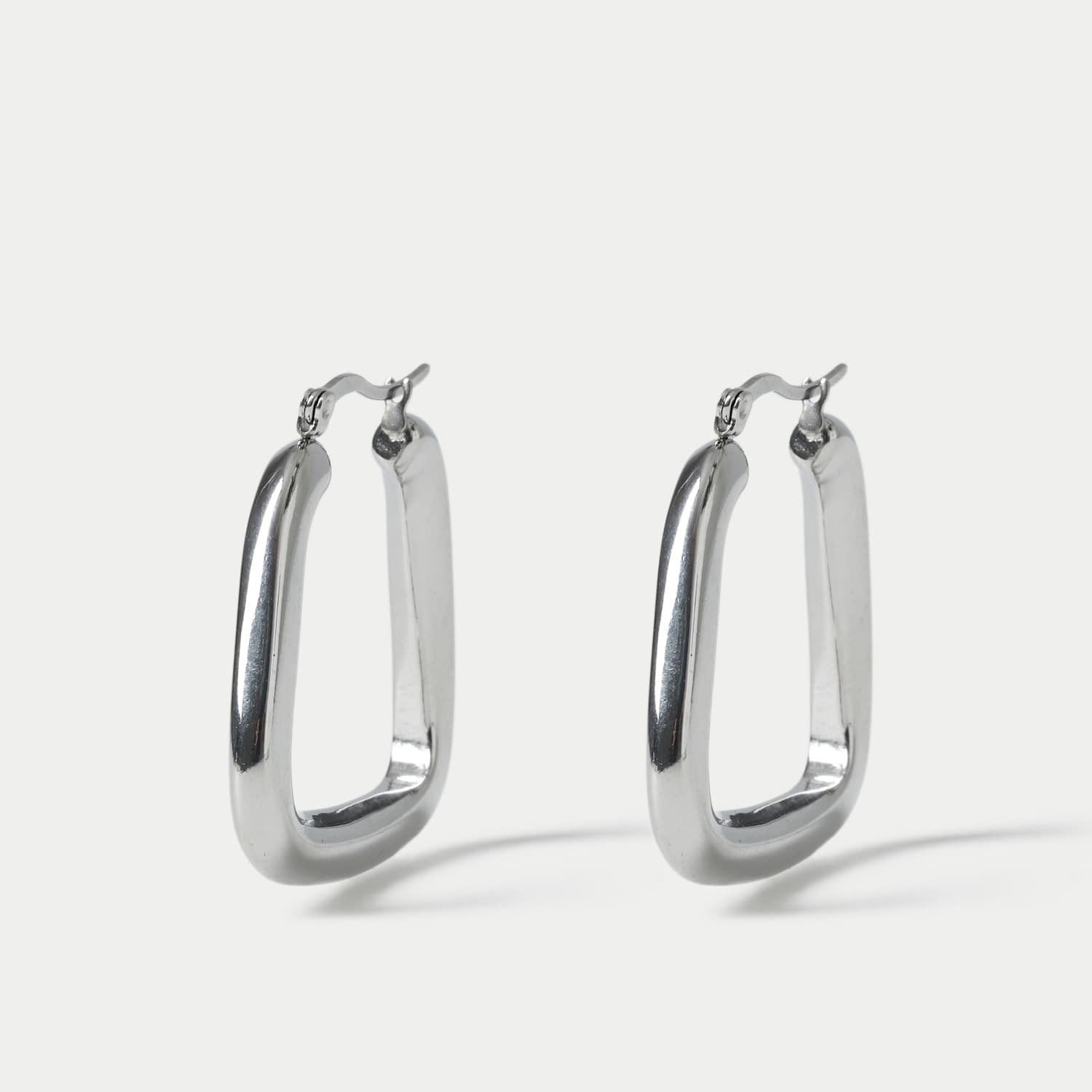 Autograph Women's Oversized Silver Square Hoop Earrings