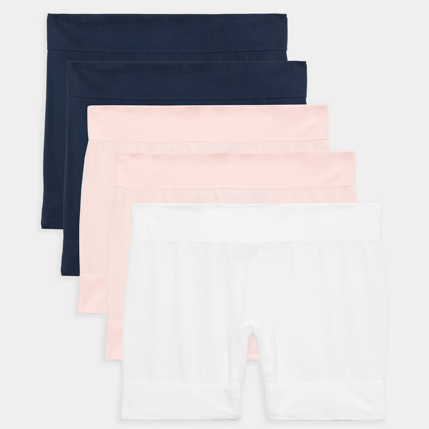 M&S Women's 5 Pack Anti-Chafe Anti-Static Cycling Shorts - 12-14 - Navy Mix