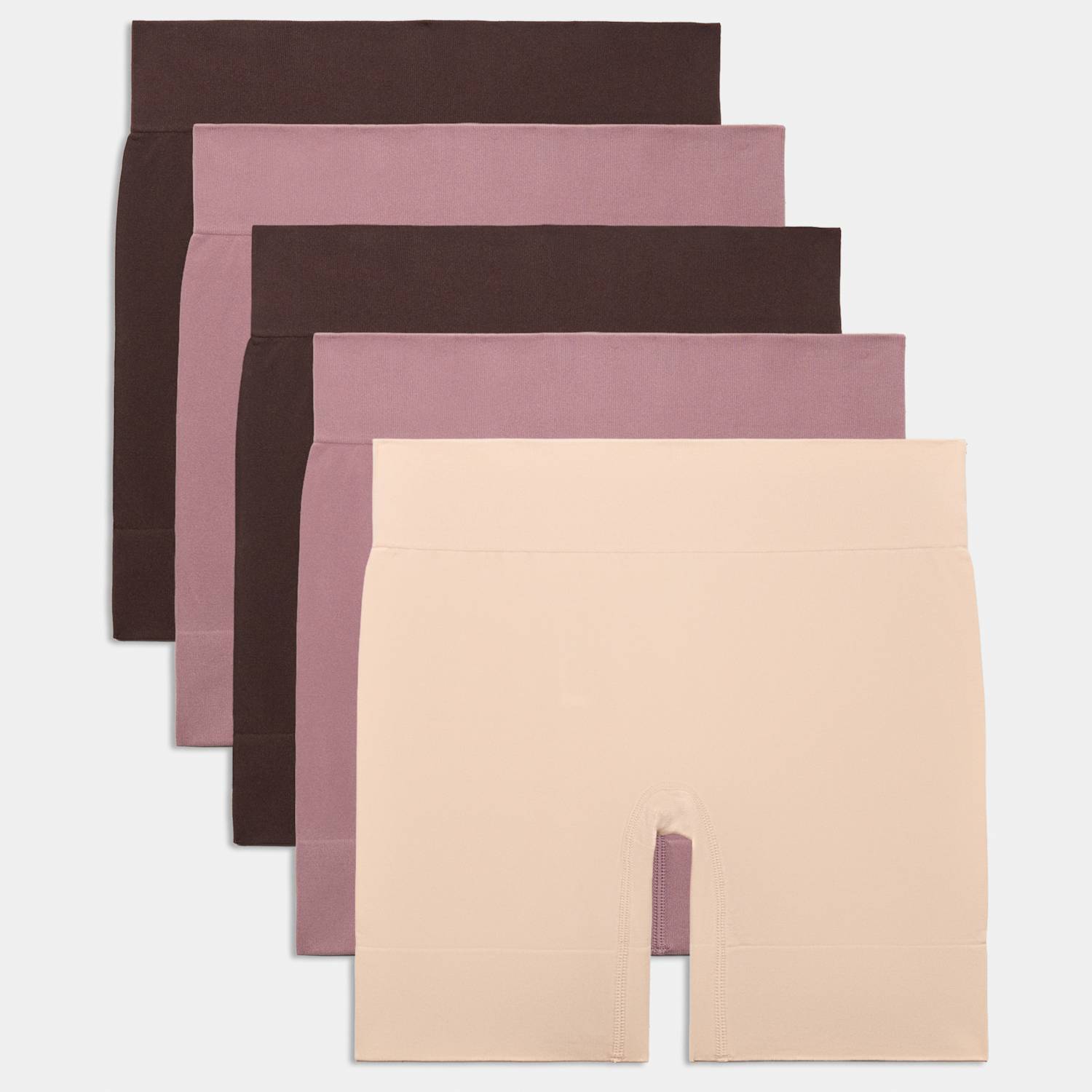 M&S Women's 5 Pack Anti-Chafe Anti-Static Cycling Shorts - 16-18 - Brown Mix