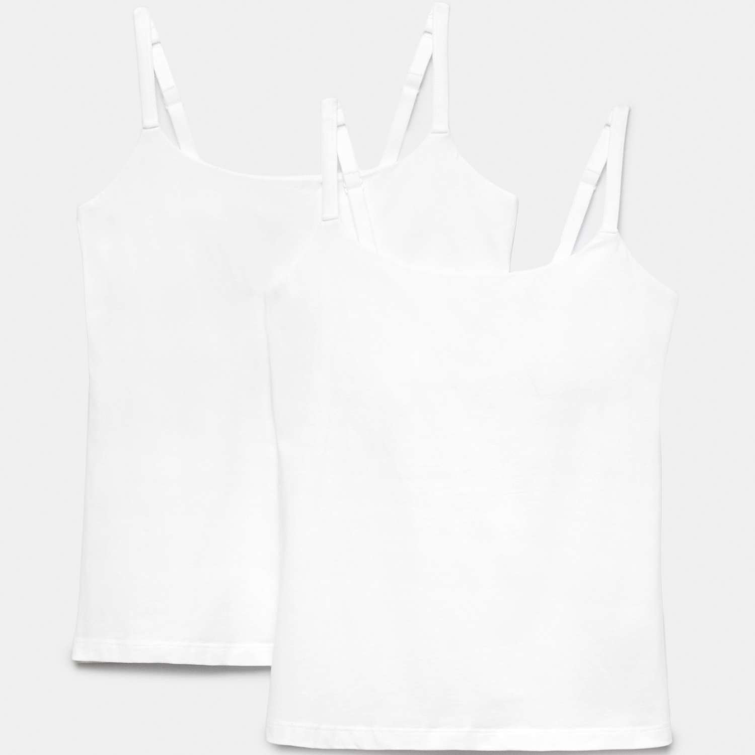 M&S Women's 2 Pack Cotton Rich Secret Support Vests F+ - 16 - White