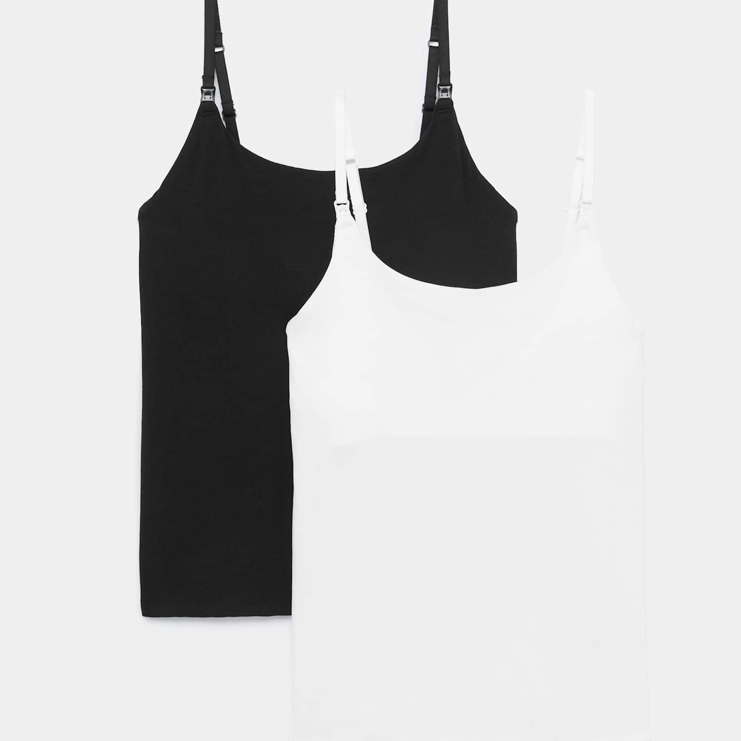 M&S Women's 2 Pack Cotton Rich Secret Support Nursing Vests - 8 - Black Mix
