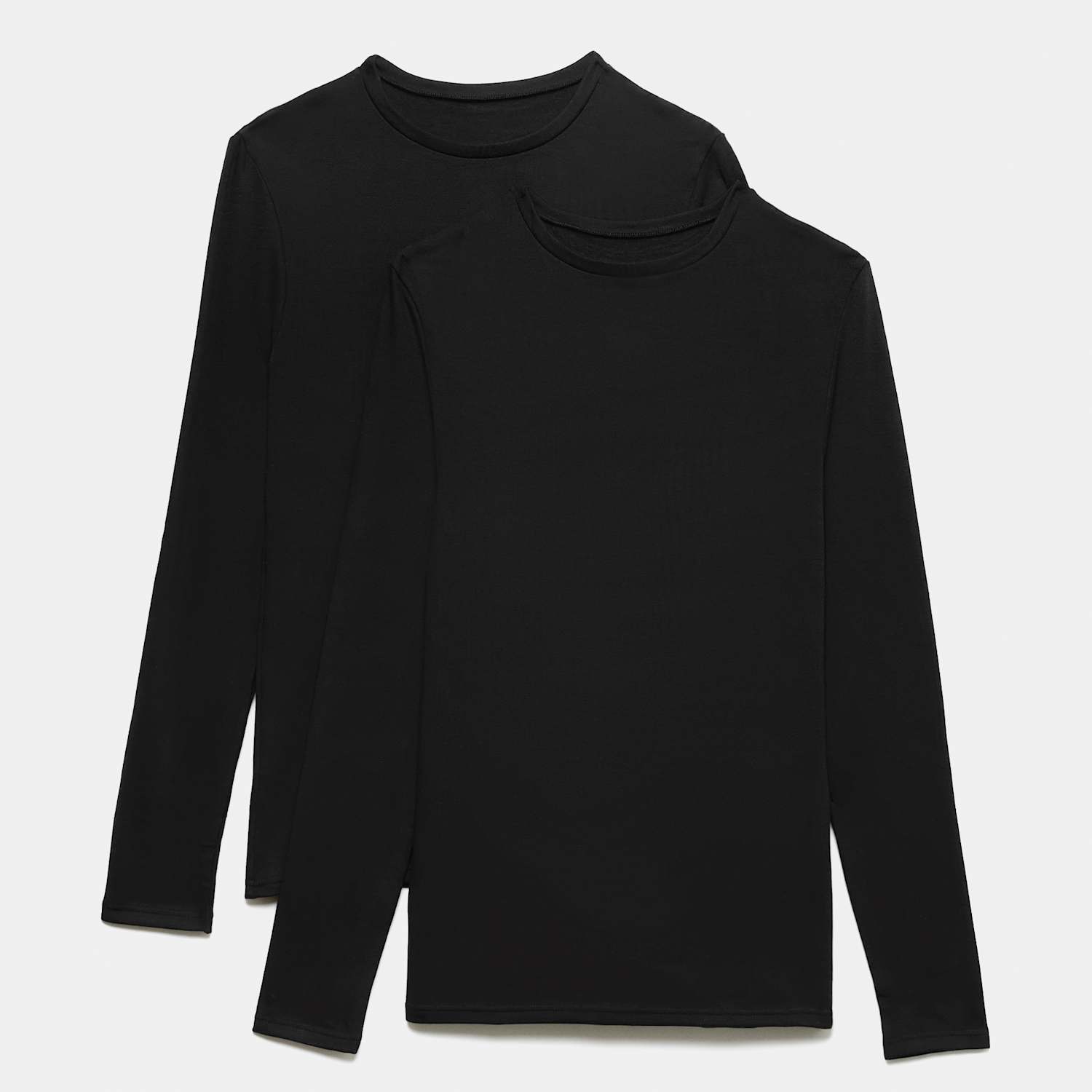 M&S Women's 2 Pack Heatgen Medium Thermal Long Sleeve Tops - 18 - Black