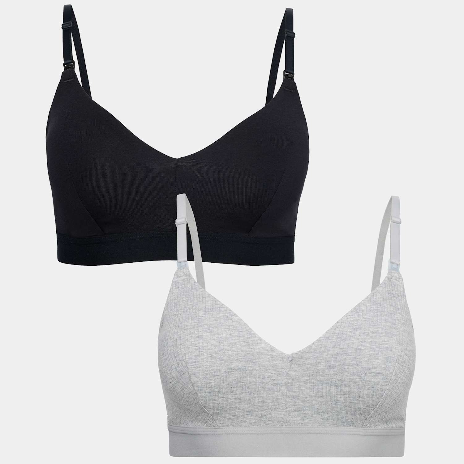 M&S Women's 2 Pack Non Wired Nursing Bras A-D - 14 A-C - Grey Mix