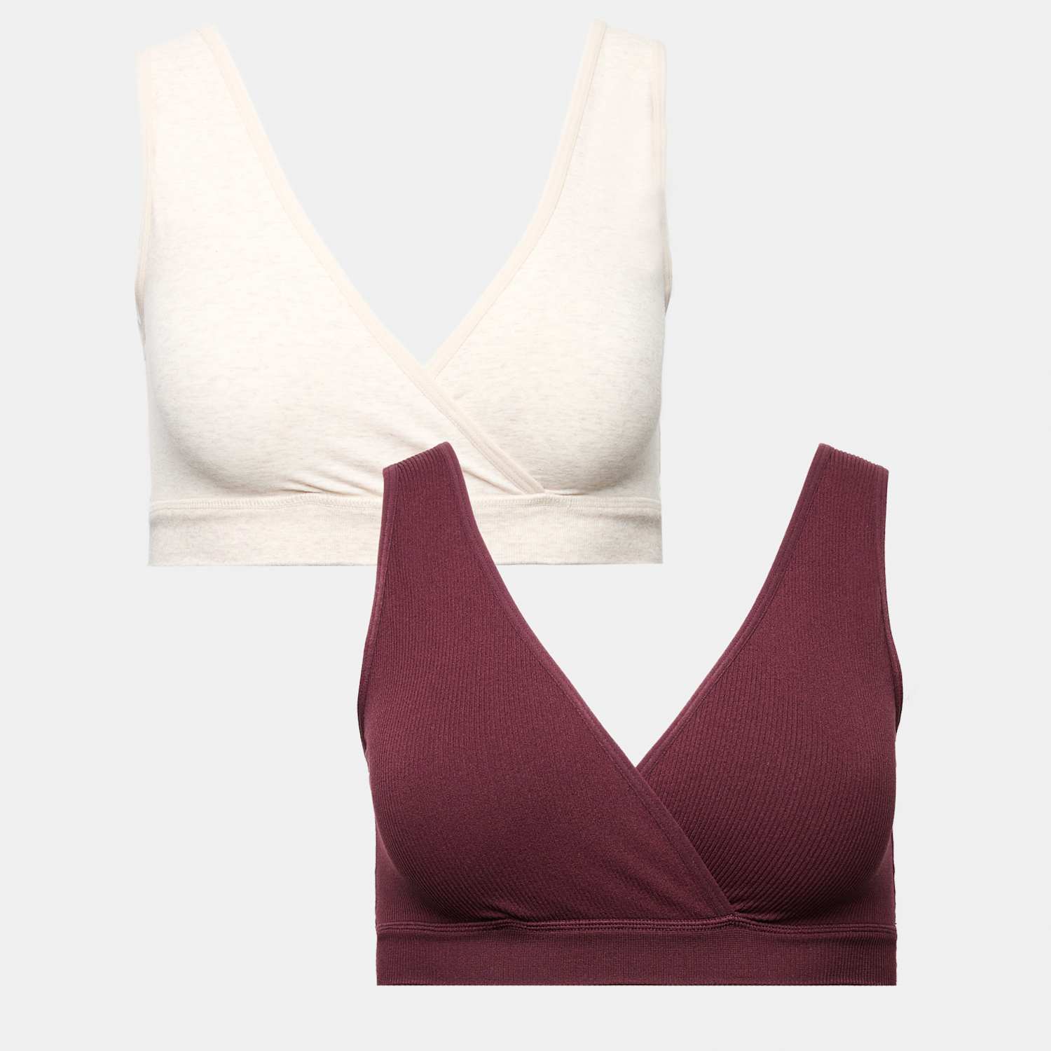M&S Women's 2 Pack Lounge Nursing Maternity Bras - Large - Wine Mix