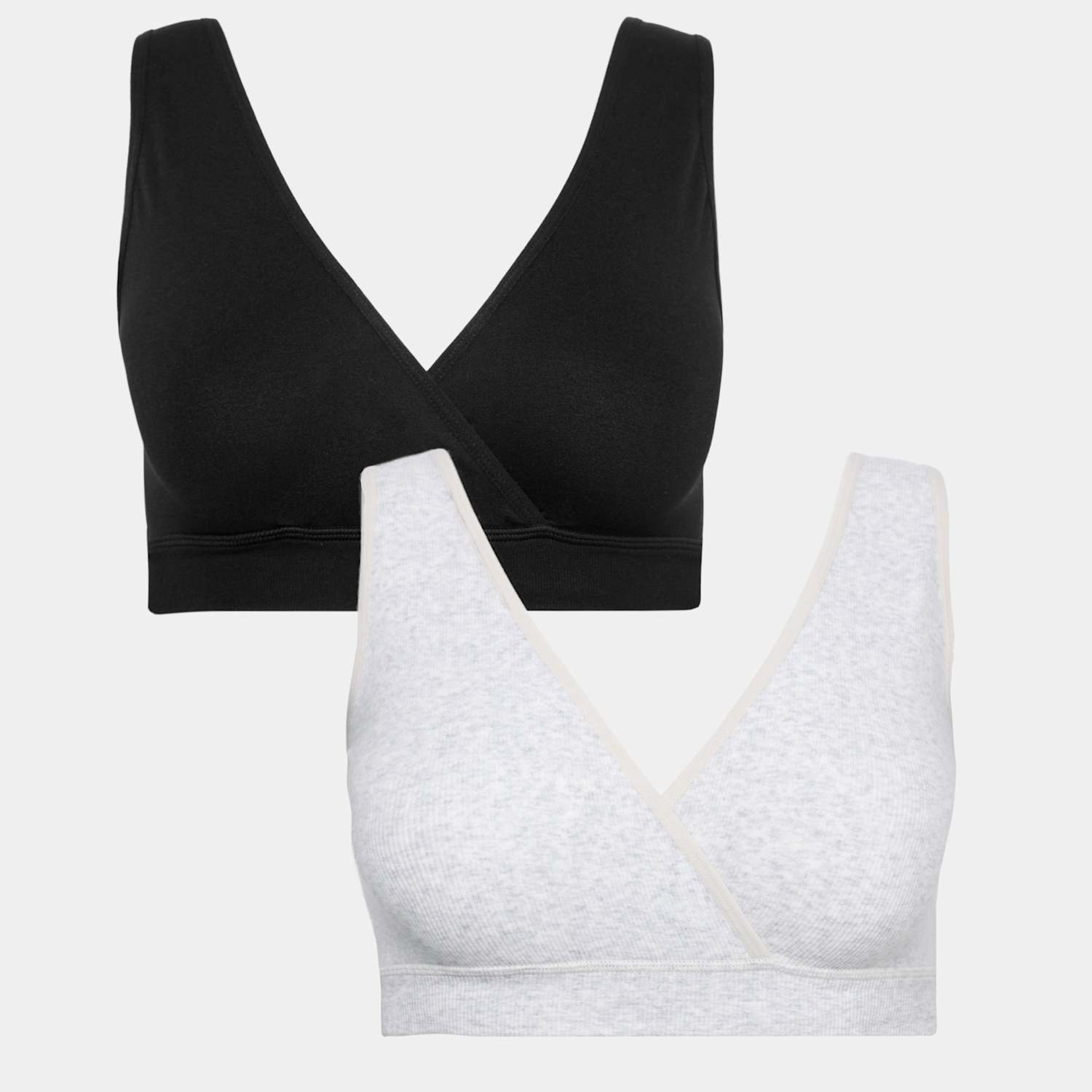 M&S Women's 2 Pack Lounge Nursing Maternity Bras - Small - Grey Mix