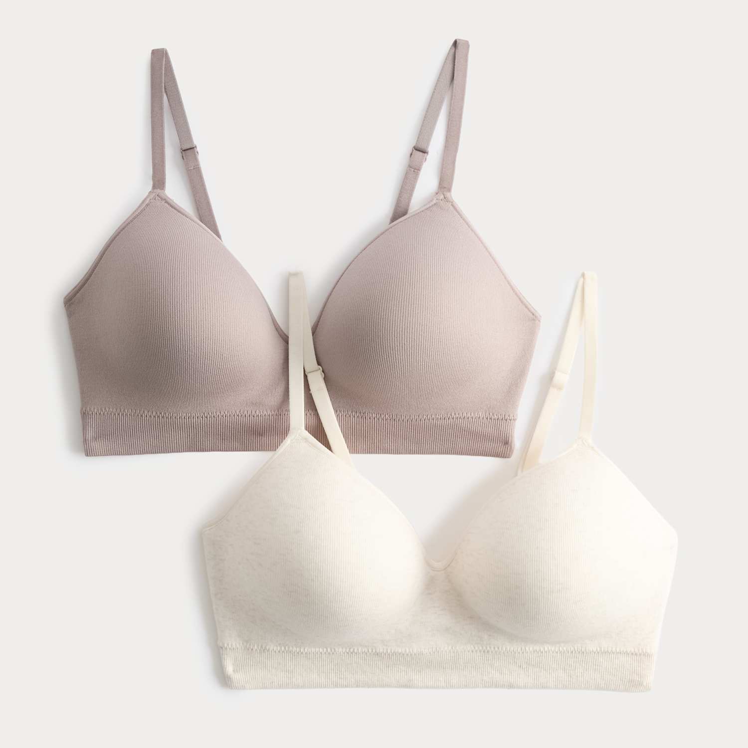 M&S Women's 2 Pack Seamless Non Wired Full Cup Bras - Small - Oatmeal Mix