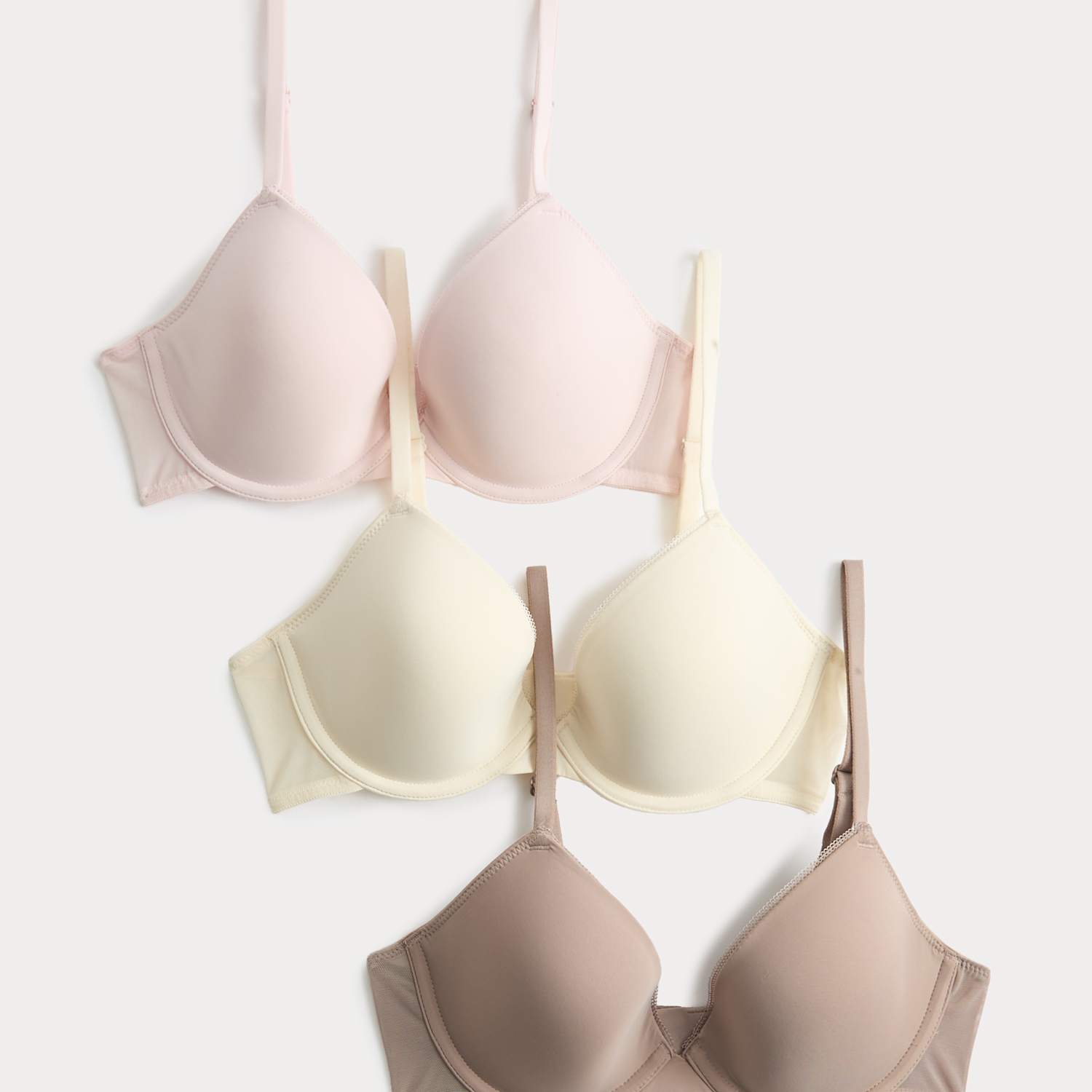 M&S Women's 3 Pack Wired Plunge Bras A-E - 40DD - Pink Mix