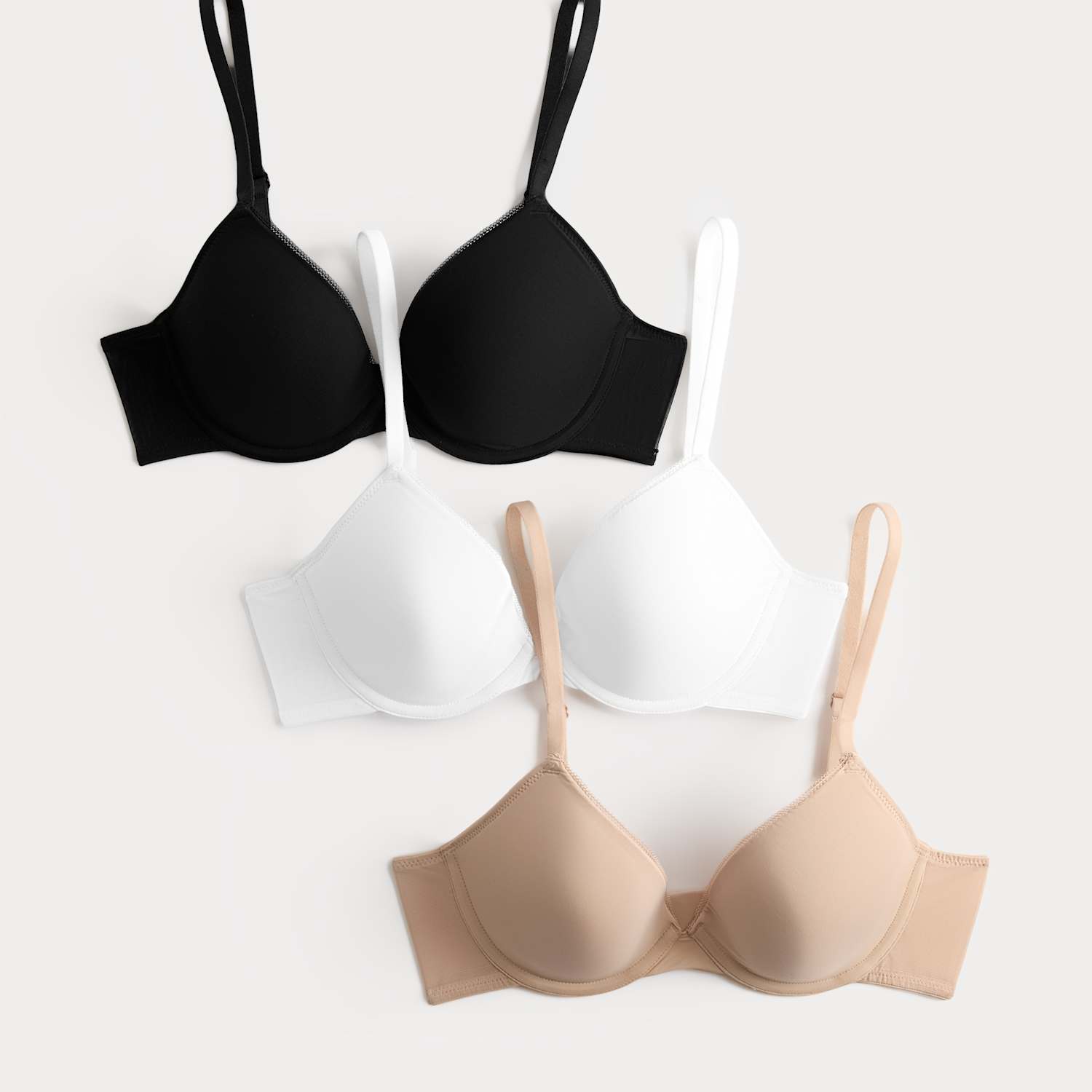 M&S Women's 3 Pack Wired Plunge Bras A-E - 34DD - Black Mix