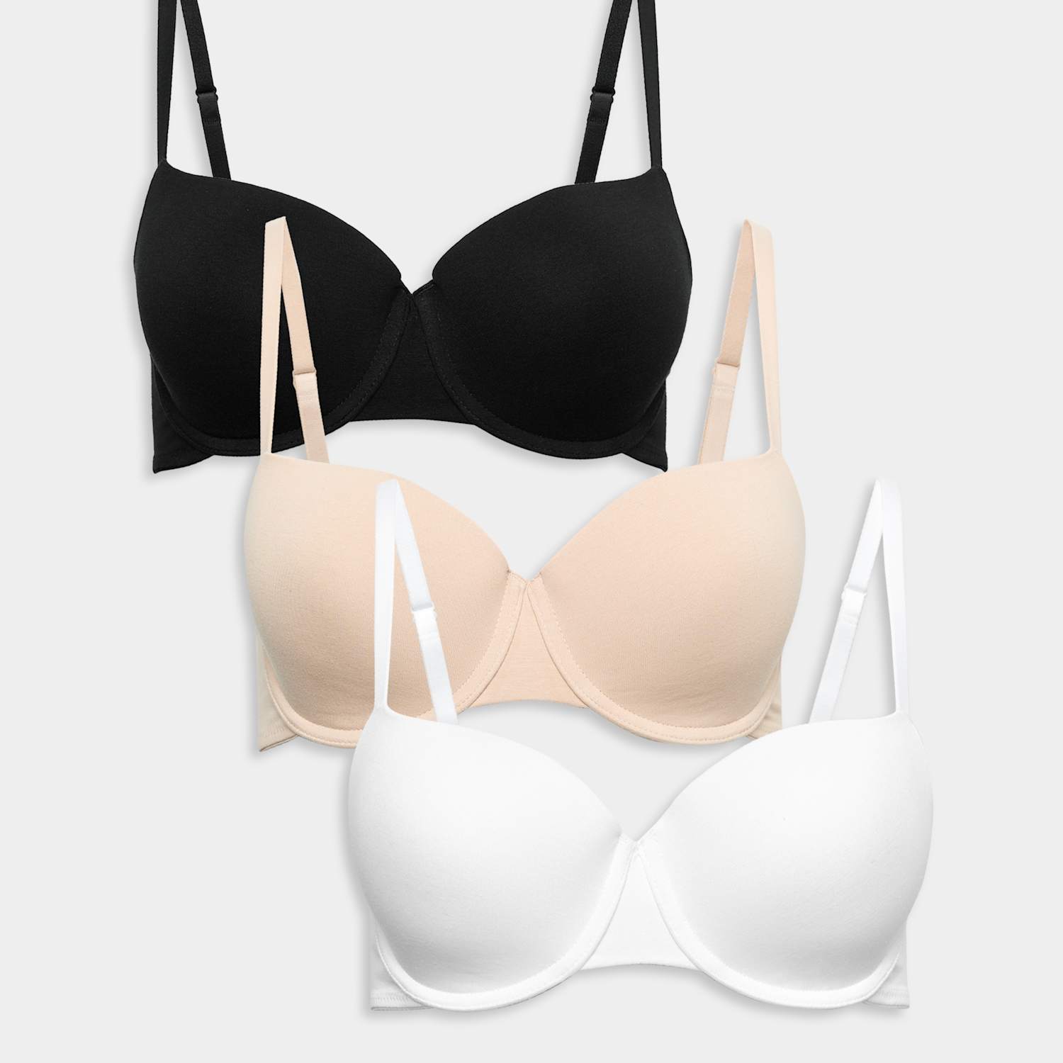 M&S Women's 3pk Cotton Rich Wired Balcony Bras A-E - 36A - Opaline Mix