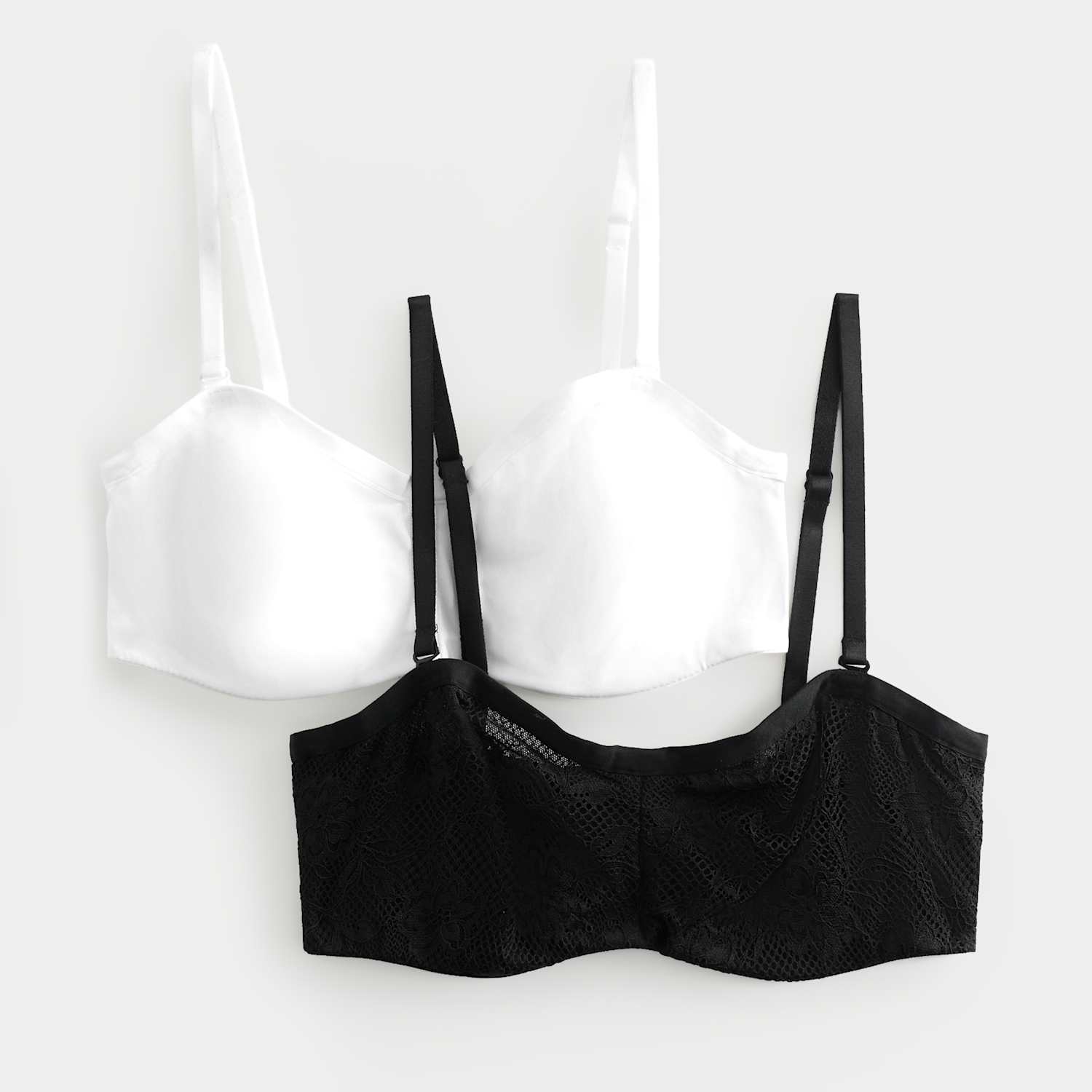 M&S Women's 2 Pack Jasmine Lace Wired Strapless Bras A-E - 36C - Black Mix