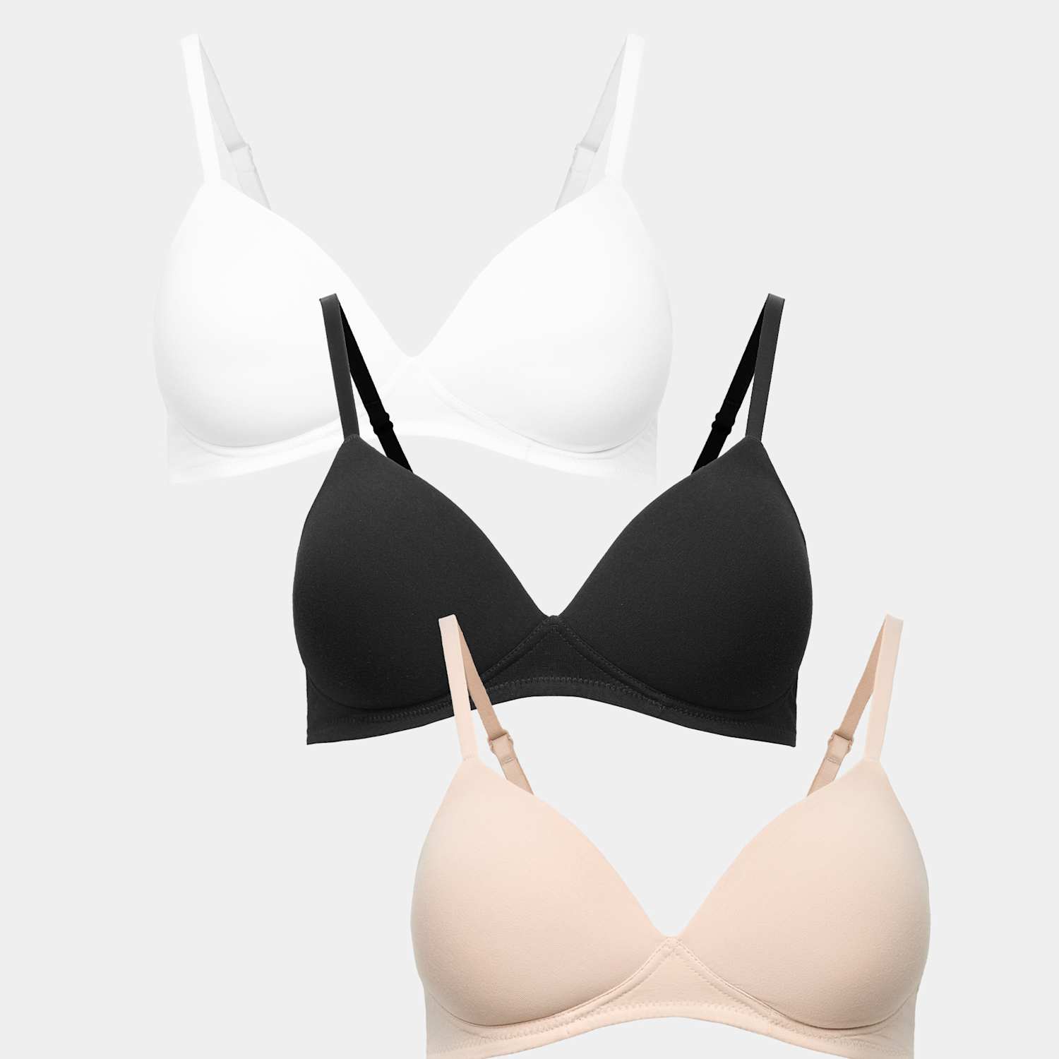 M&S Women's 3pk Non Wired Full Cup T-Shirt Bras A-E - 36B - Opaline Mix
