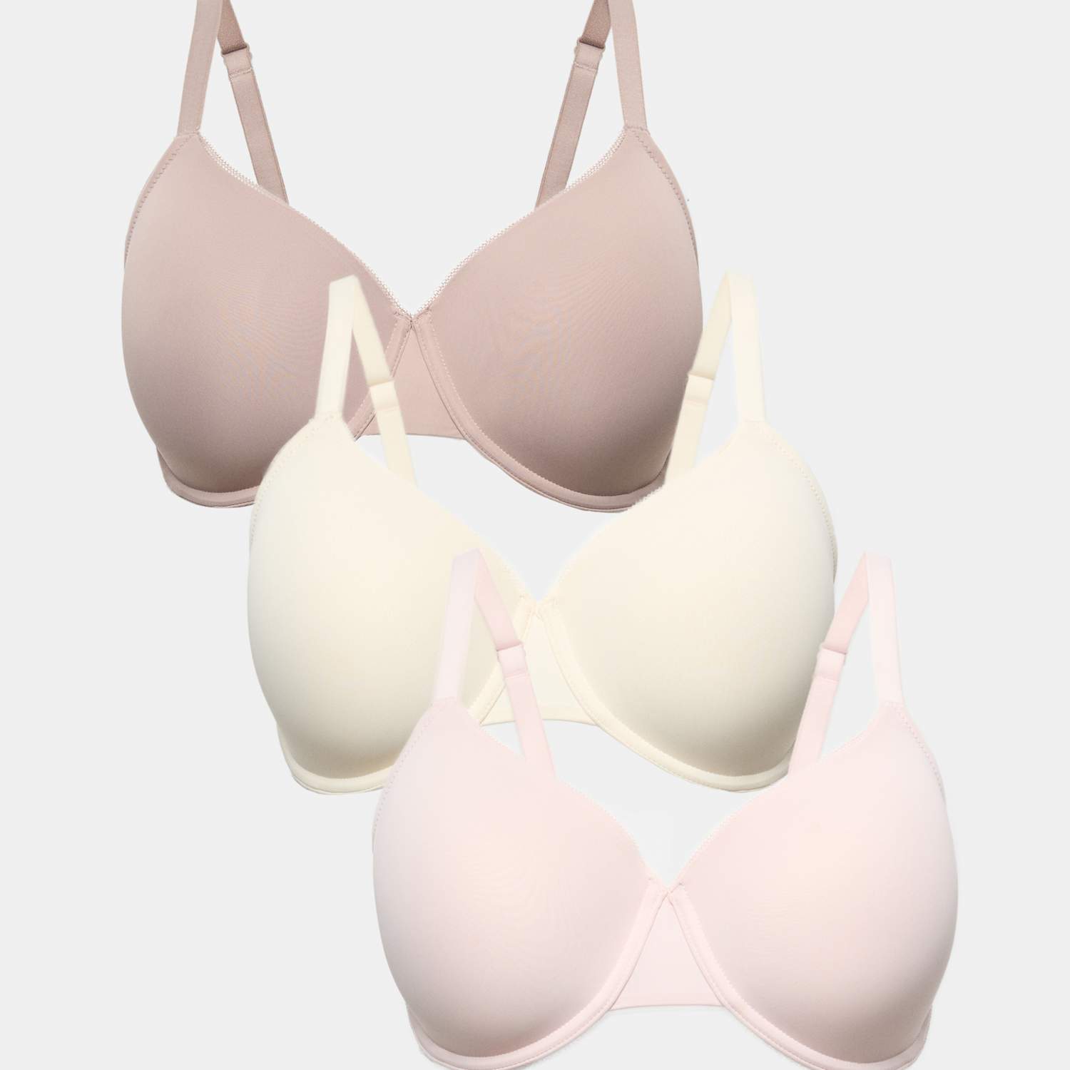 M&S Women's 3 Pack Wired Full Cup Bras F-H - 36F - Pink Mix