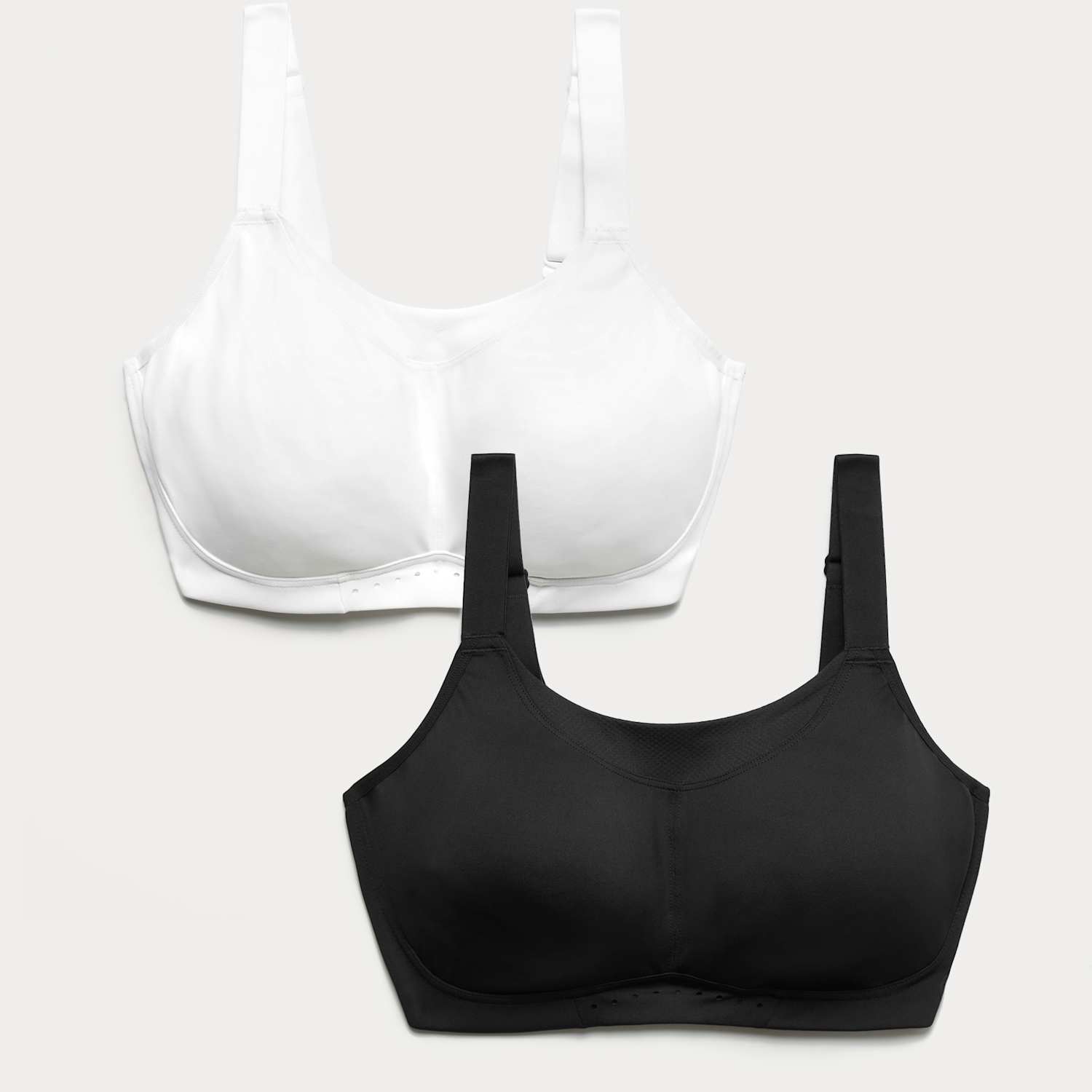 Goodmove Women's 2 Pack Ultimate Support Non Wired Sports Bras A-H - 36B - White Mix