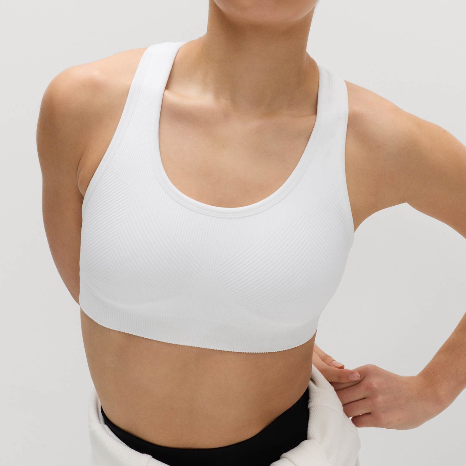 Goodmove Women's Reversible Seamless Medium Support Sports Bra - Small - White Mix