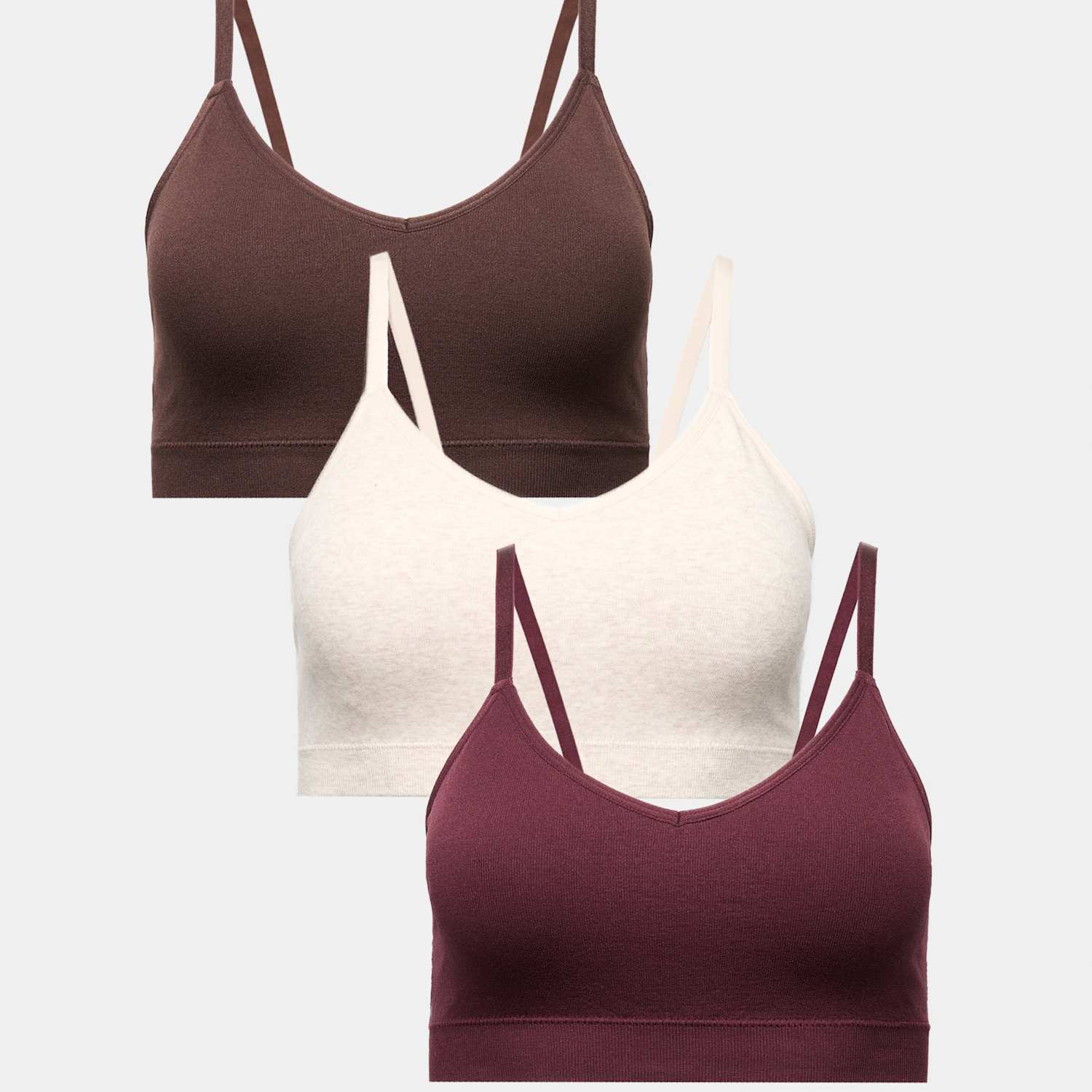 M&S Women's 3pk Seamless Non Wired Bralettes - Small - Wine Mix