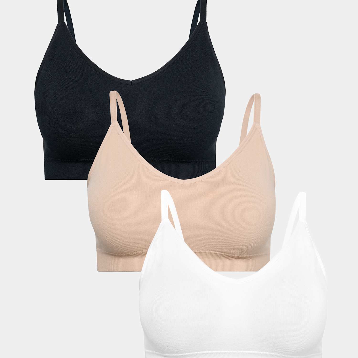 M&S Women's 3pk Seamless Non Wired Bralettes - Small - Black Mix