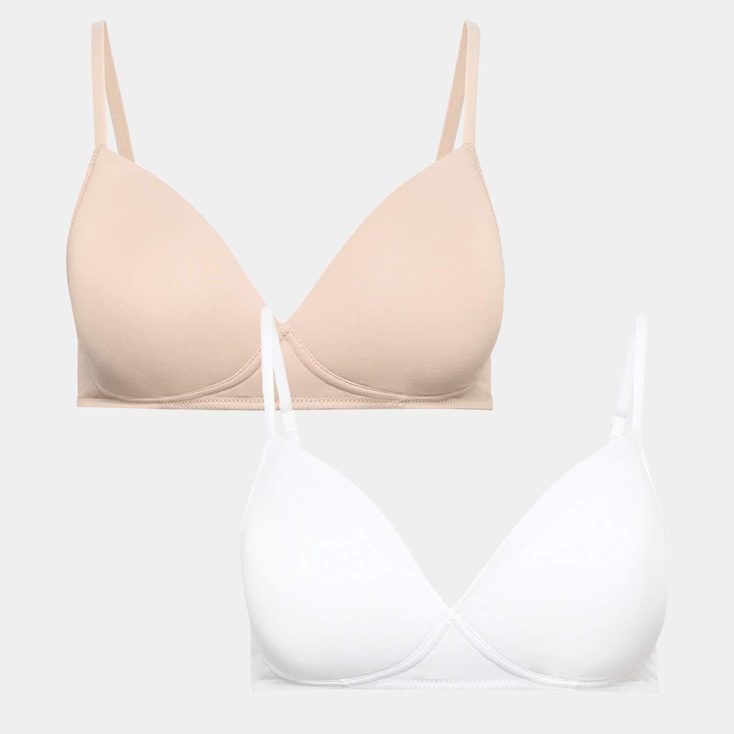 M&S Neutrals Women's 2 Pack Non Wired First Bras AA-D - 36C - Opaline Mix