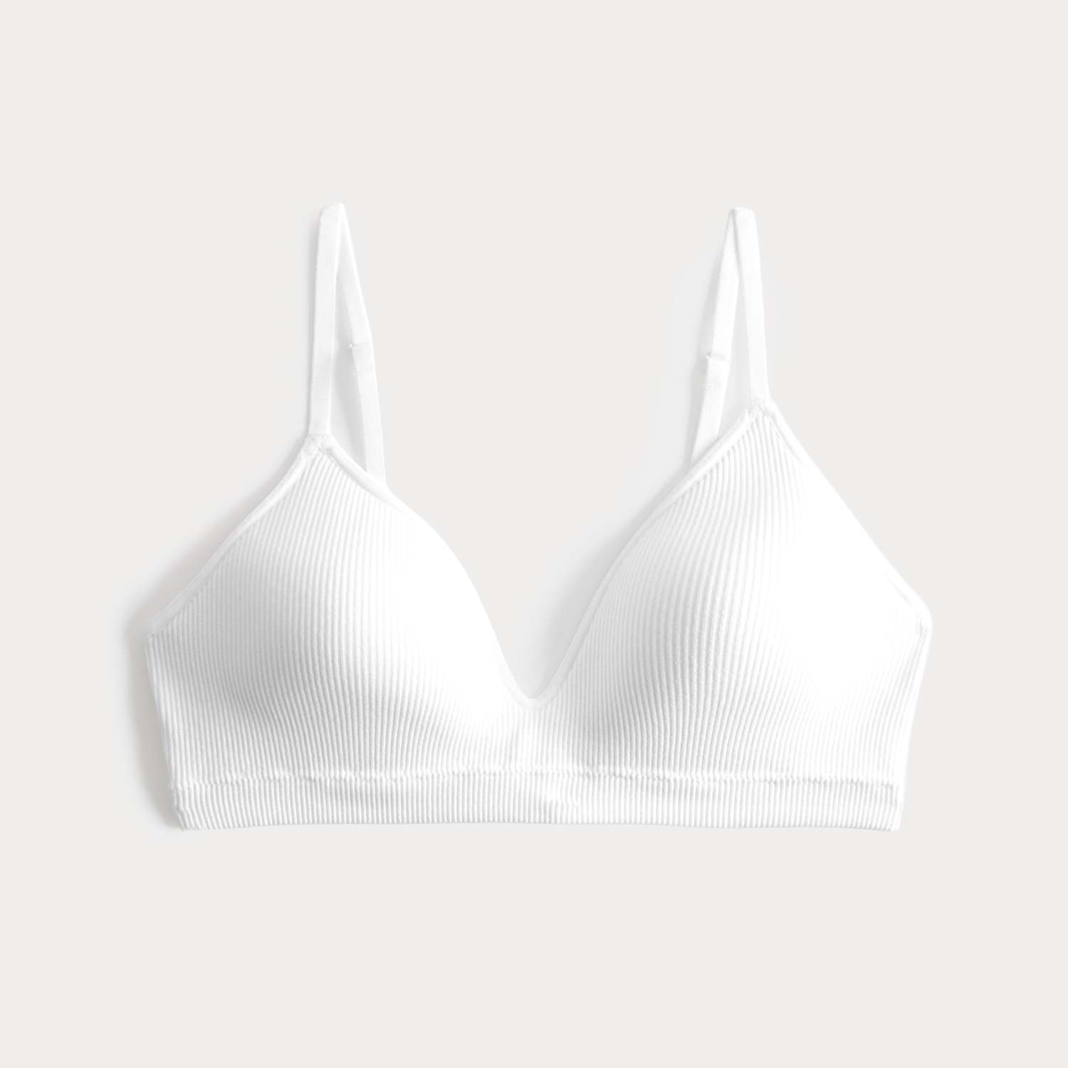 M&S Women's Seamless Ribbed Non Wired First Bra - Small - White