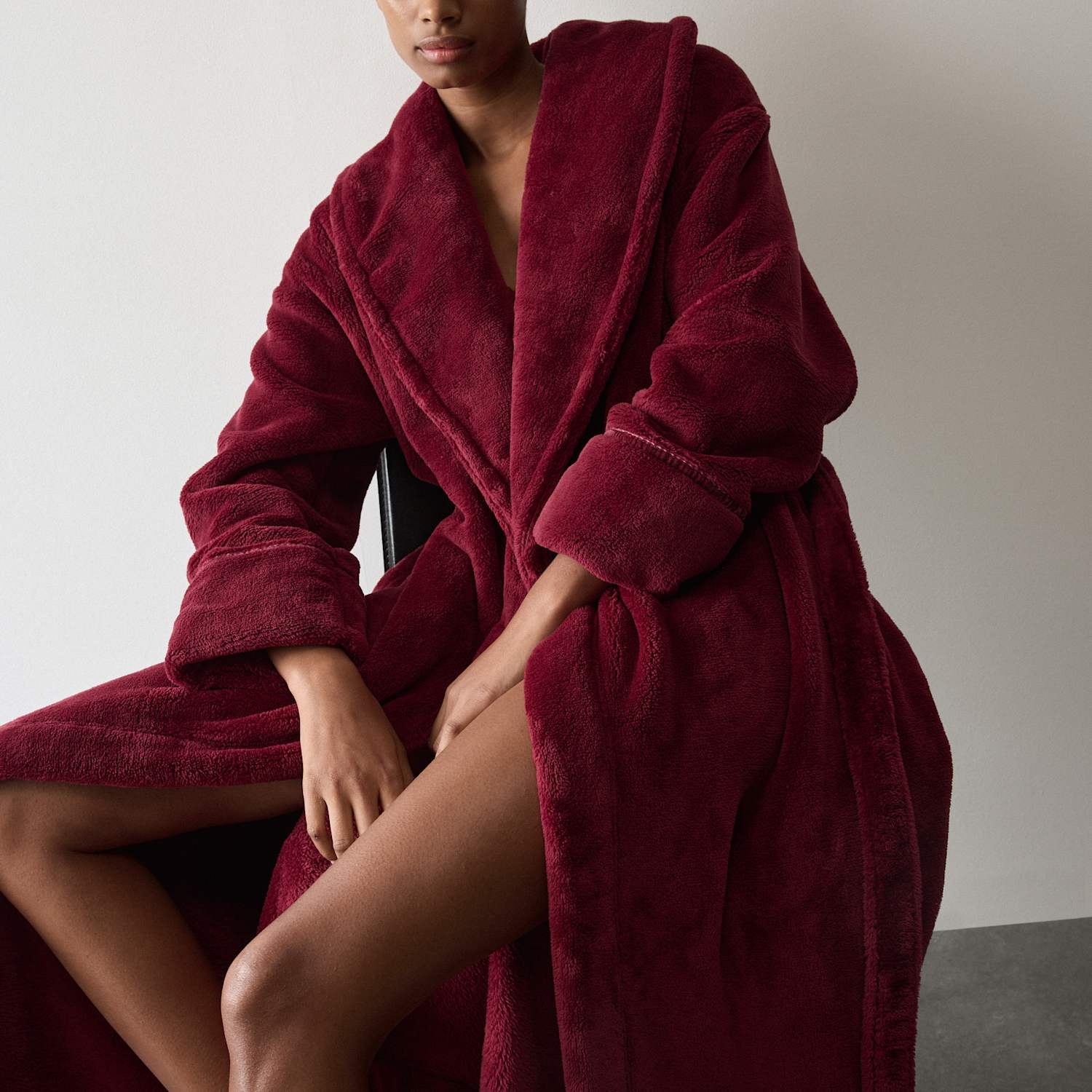 Autograph Women's Premium Short Pile Dressing Gown - Medium - Dark Claret