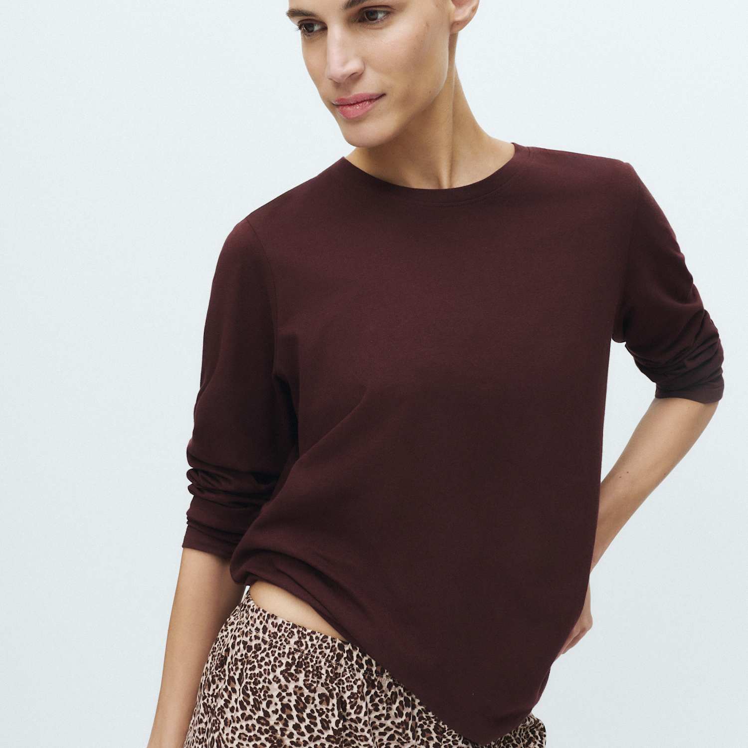 M&S Women's Pure Cotton Printed Pyjama Set - Small - Brown Mix