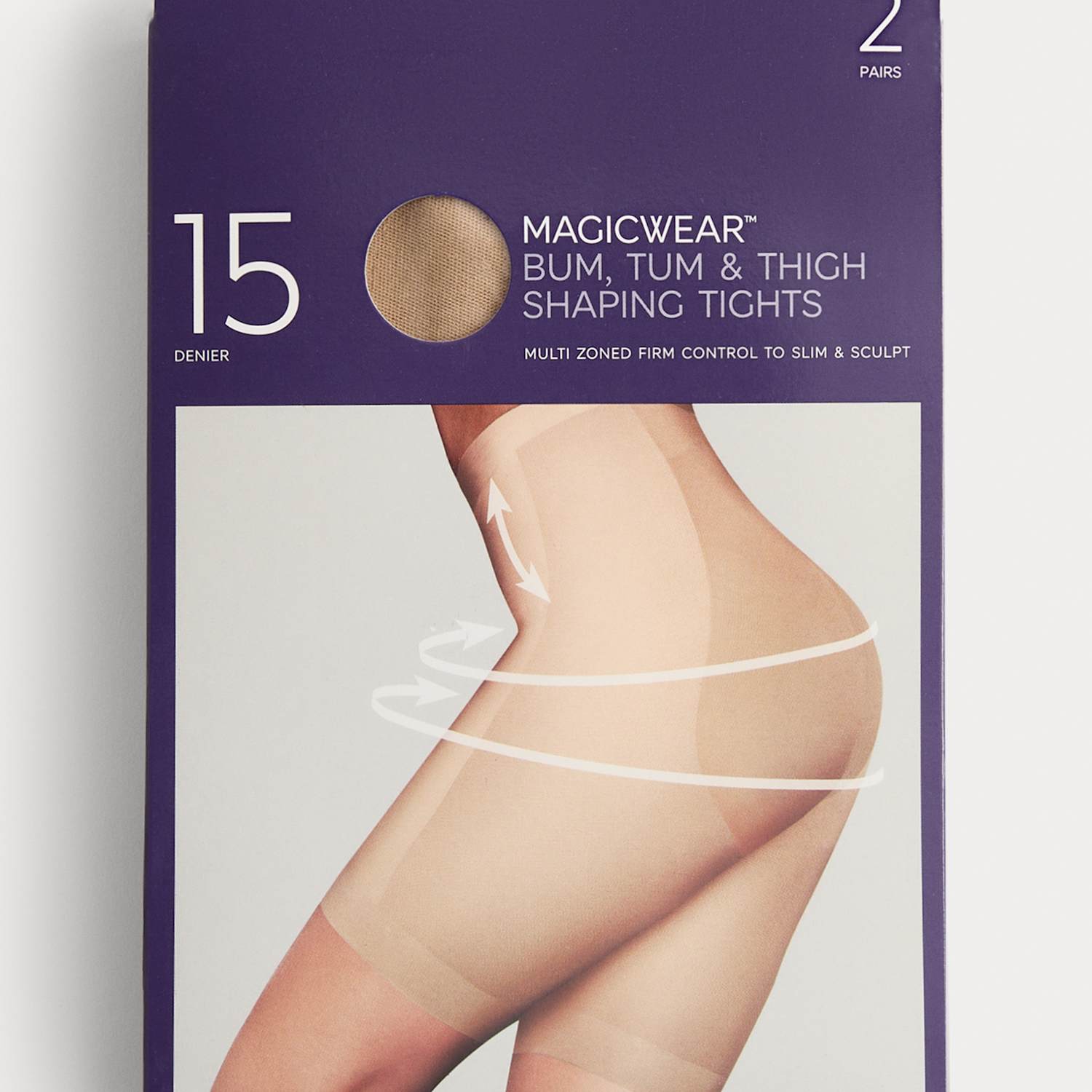 M&S Women's 2 Pack 15 Denier Magicwear Tights - Large - Rose Quartz