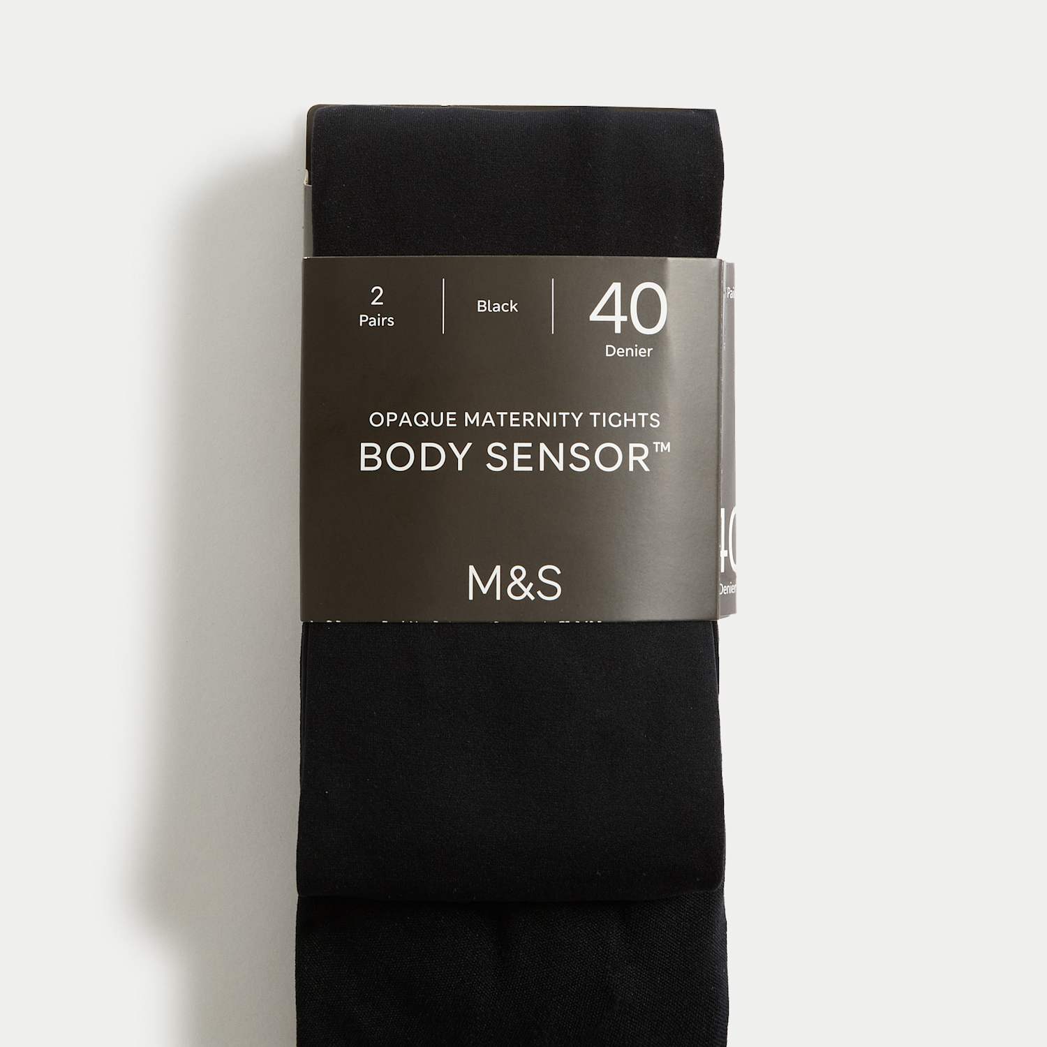 M&S Women's 2 Pack 40 Denier Body Sensor Maternity Tights - Small - Black