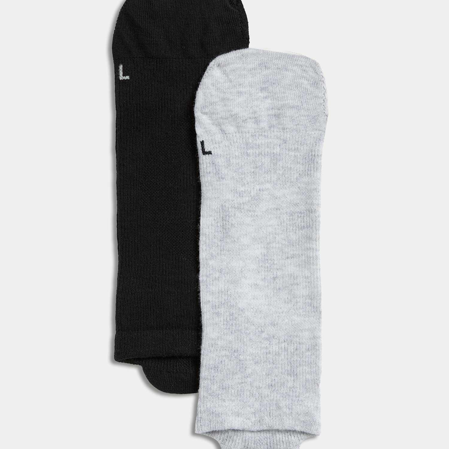 Goodmove Women's 2 Pack Cotton Blend Pilates Socks - 3-5 - Grey Mix
