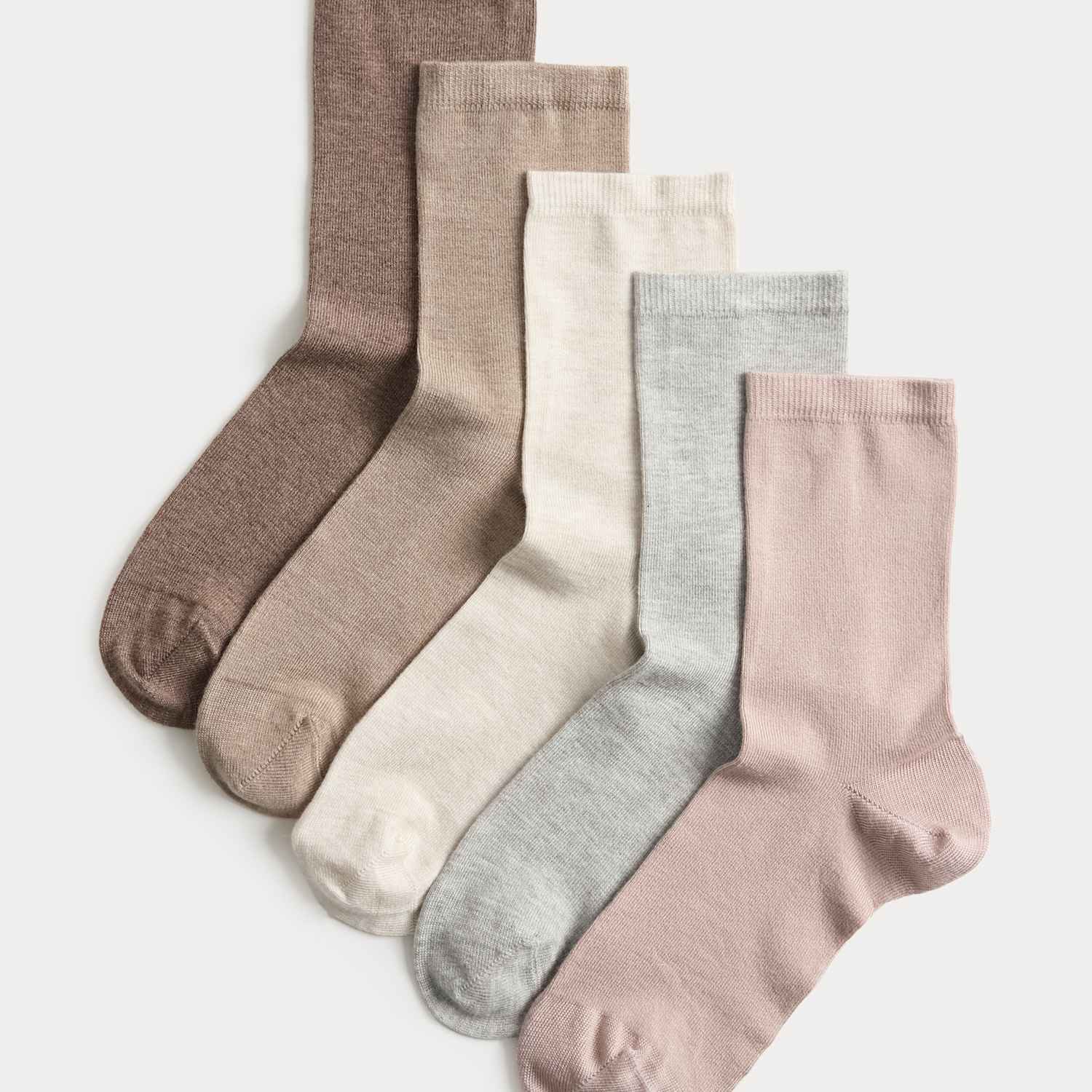M&S Women's 5 Pack Supersoft Ankle High Socks - 3-5 - Pink Mix